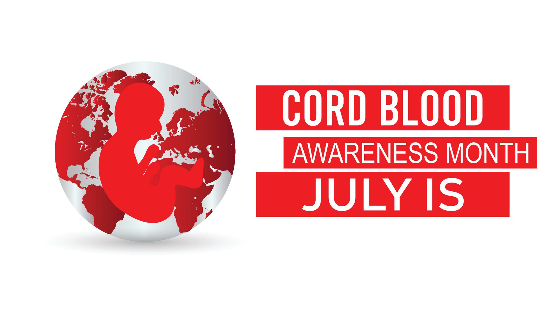 cord blood awareness month observed every year in July. Template for background, banner, card, poster with text inscription. Free Vector