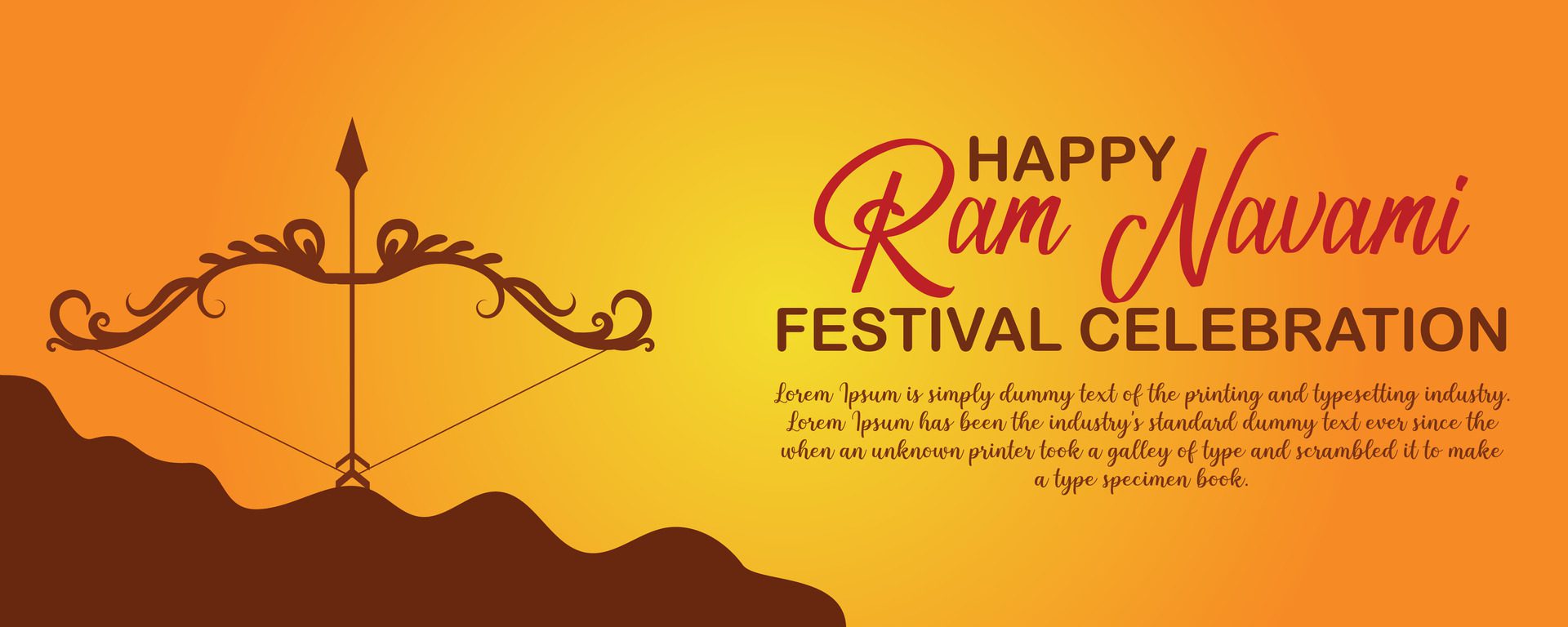 Happy Ram Navami cultural Banner Hindu festival vertical post wishes celebration card Ram Navami celebration background Free Vector