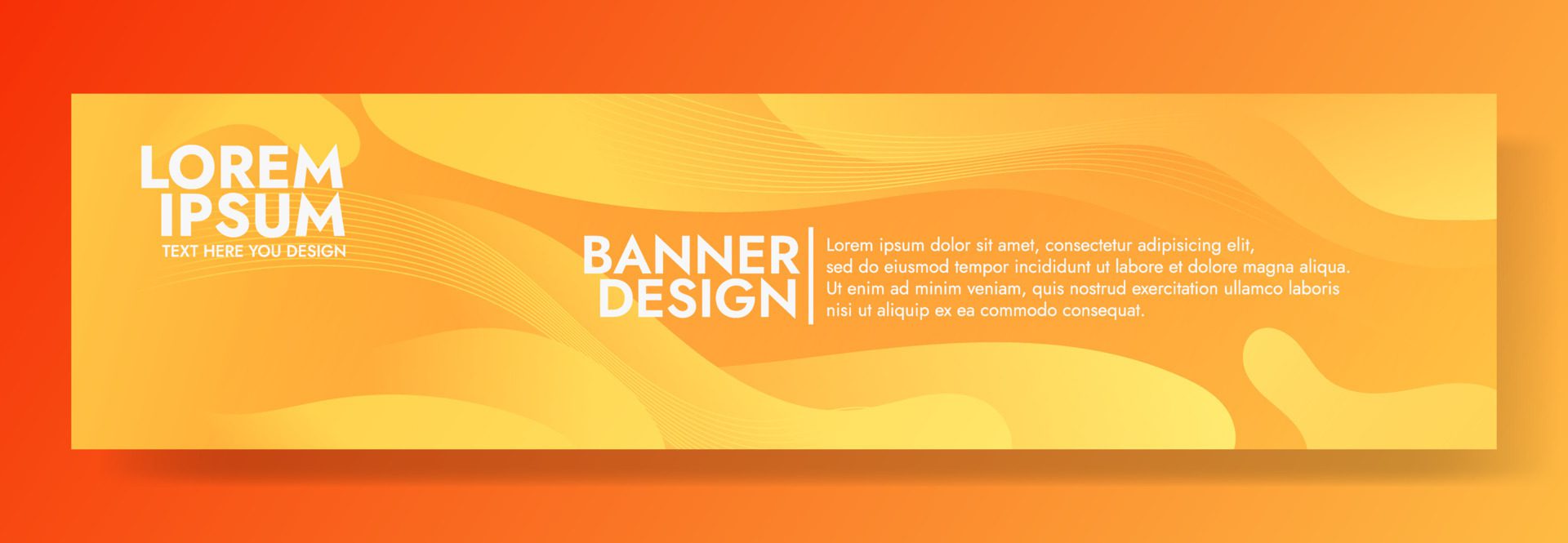 Abstract Orange Fluid Wave Banner Template Free Vector