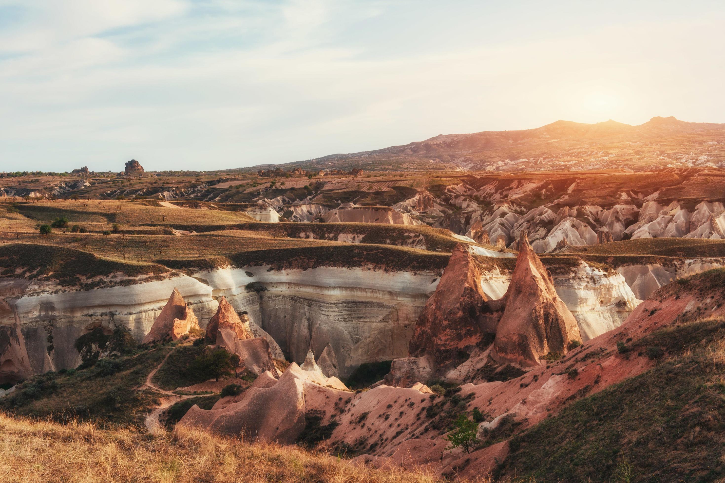 Fantastic sunrise over the Red Valley in Cappadocia, Anatolia, T Stock Free