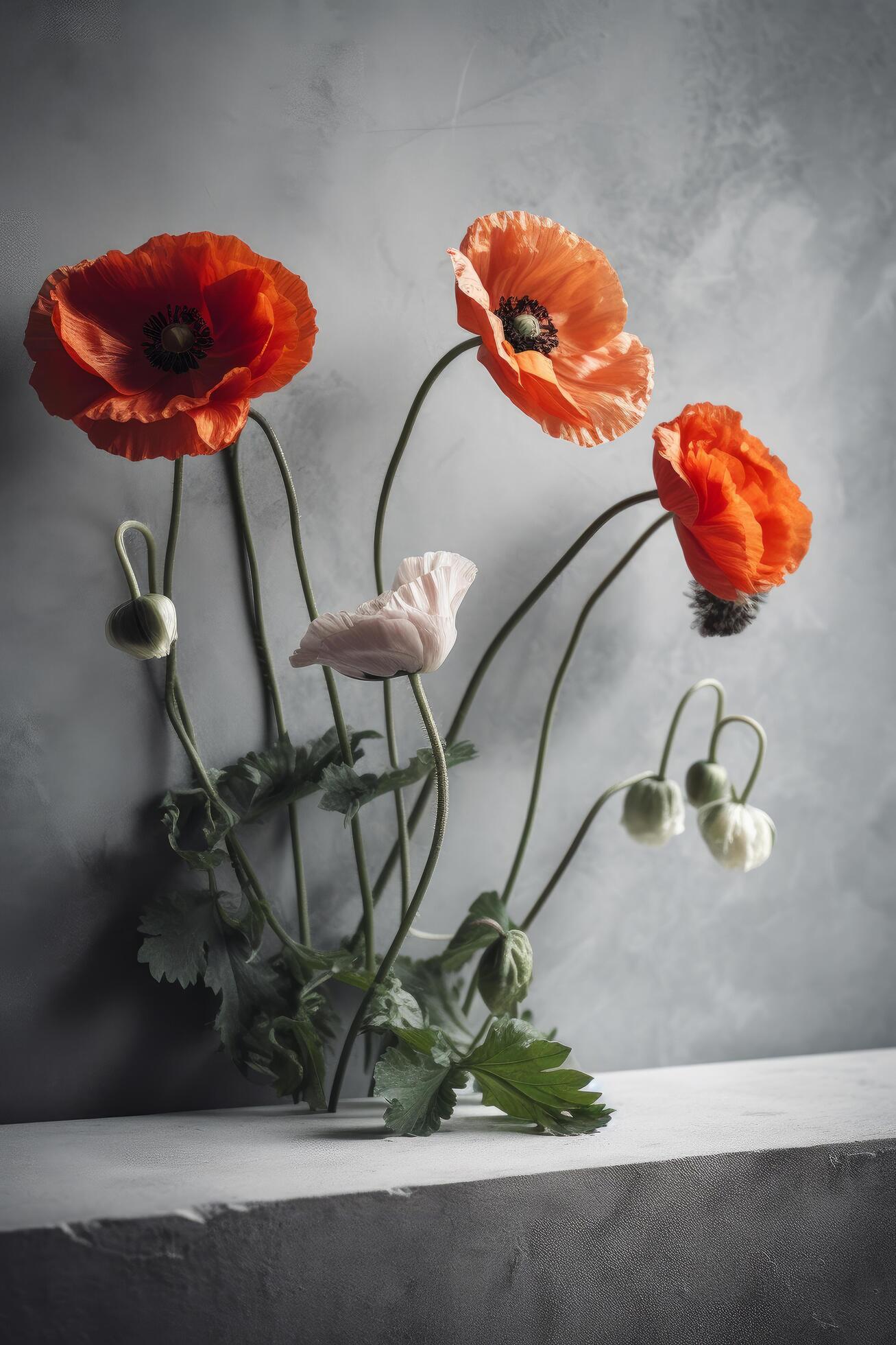 Poppy flower background. Illustration Stock Free