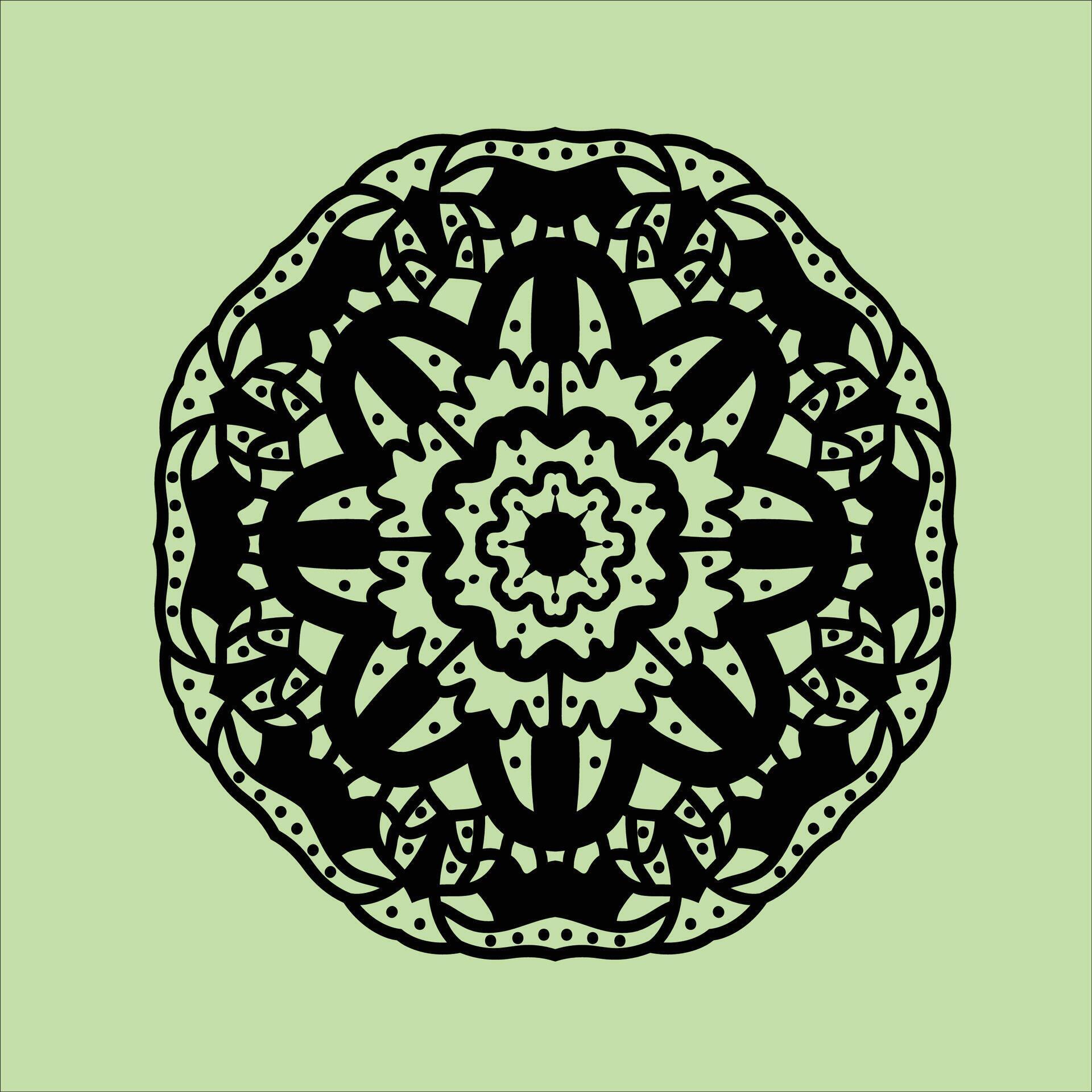 Folk art bohemian Mandala. Vintage decorative elements. abstract floral elements, meditative flower motif Stock Free
