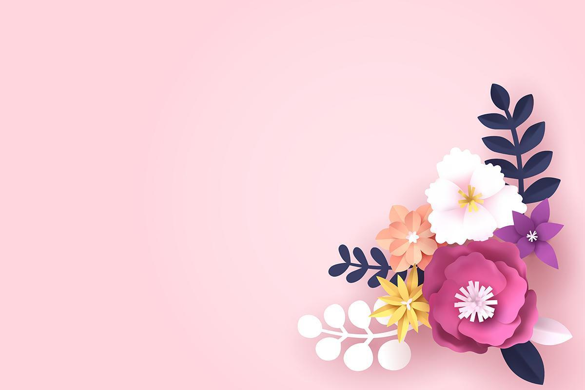 Paper art of Flower with copy space for text Stock Free