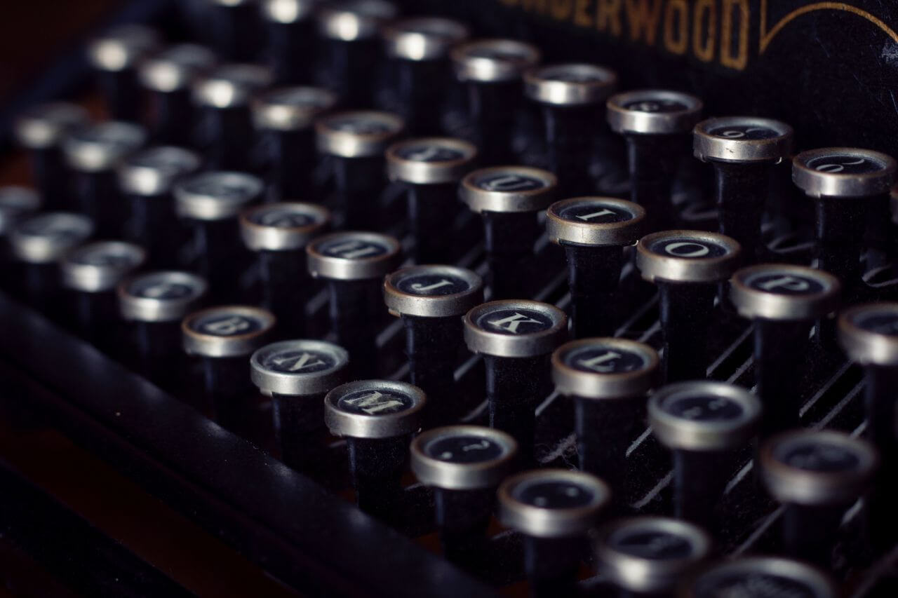 Closeup Vintage Typewriter Keys Stock Free