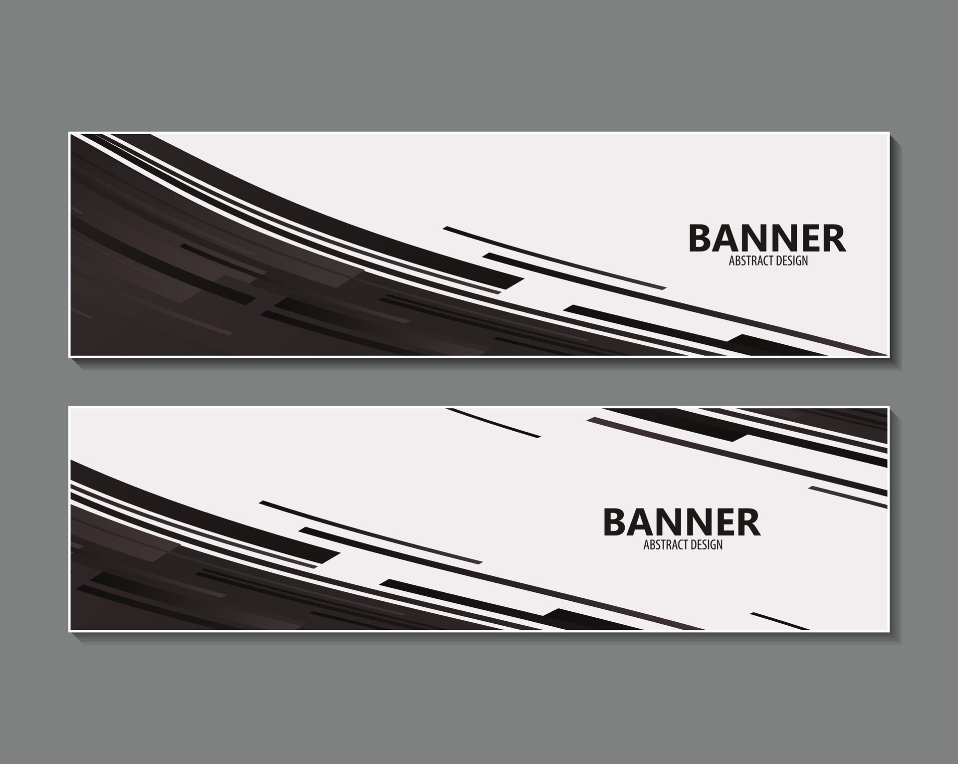 black abstract wave Banner design Free Vector