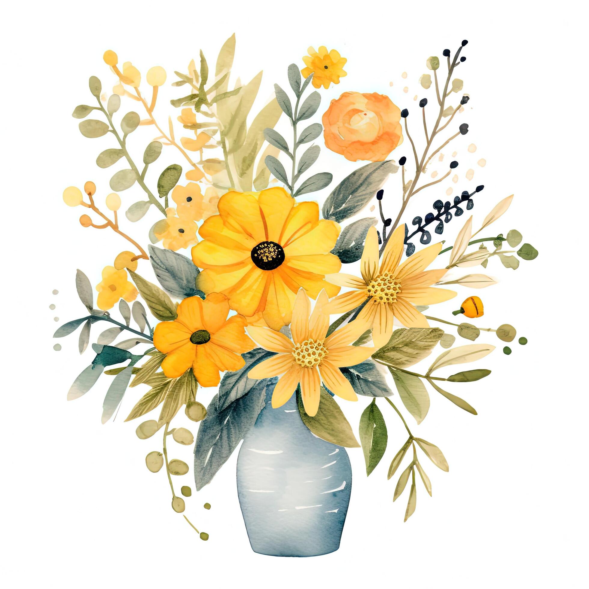 Watercolor flower bouquet. Illustration Stock Free