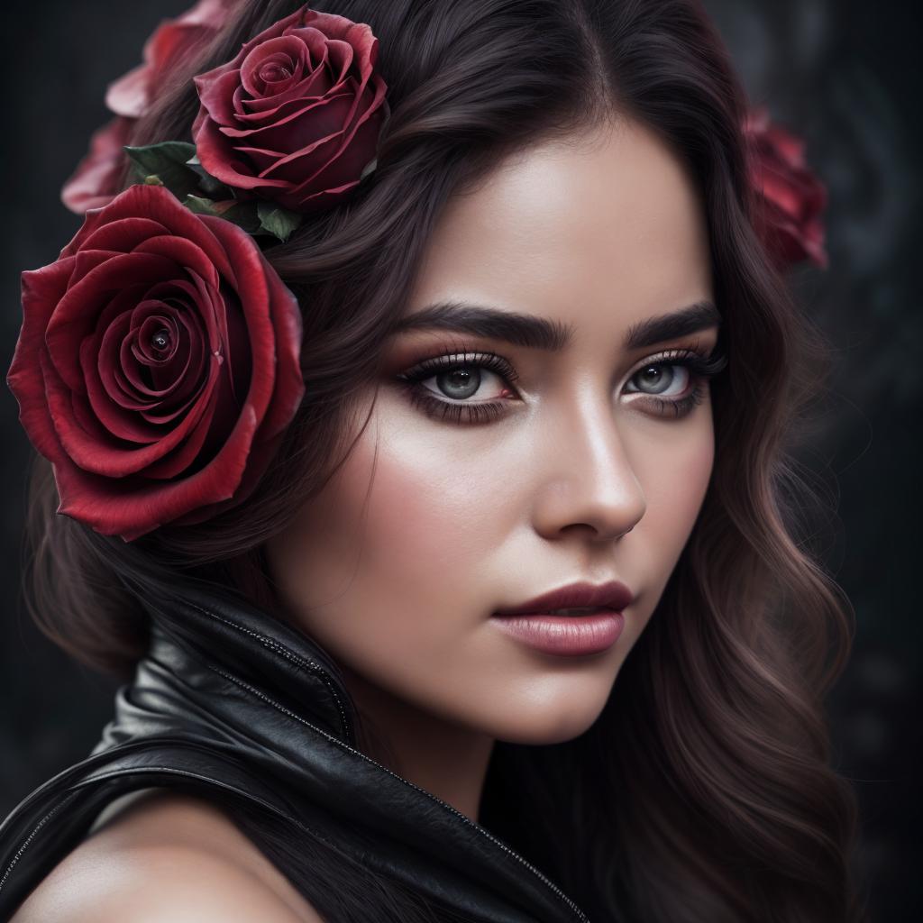 Black Rose Portrait photography,Realistic by @ai_generated