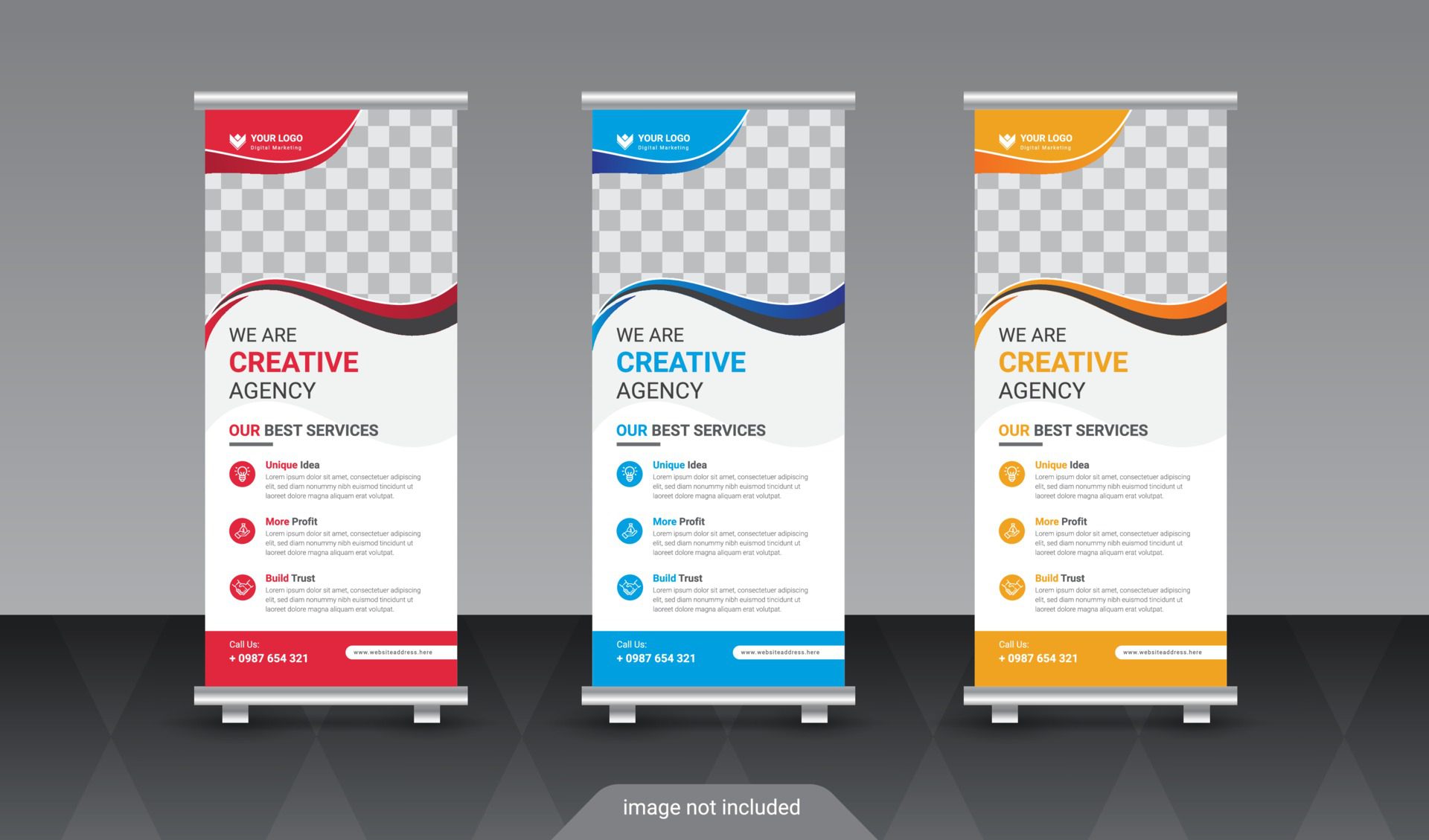 Modern business roll up banner design template Free Vector