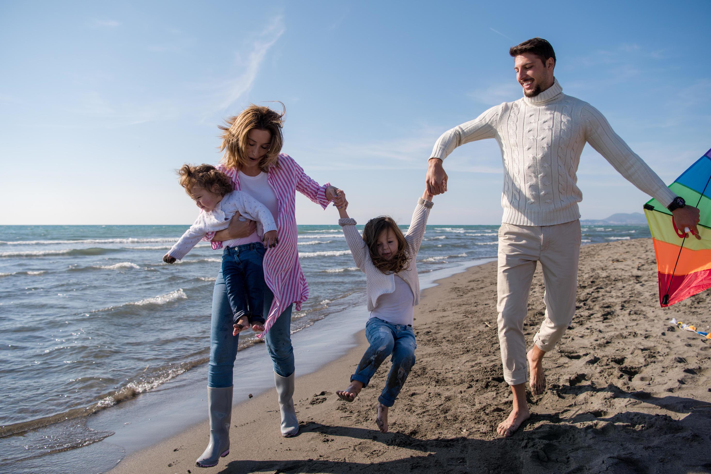 happy family enjoying vecation during autumn day Stock Free