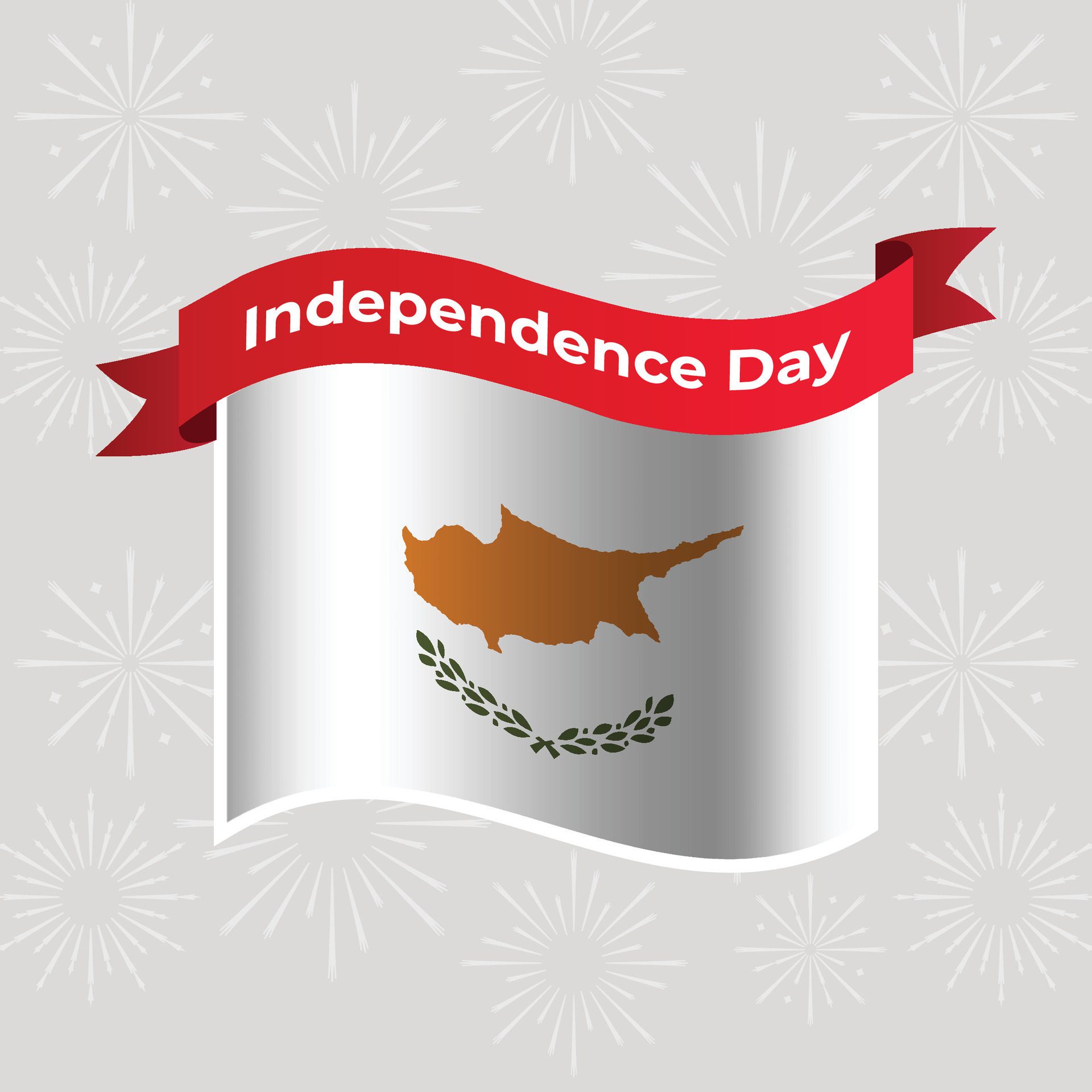 Cyprus Wavy Flag Independence Day Banner Background Free Vector