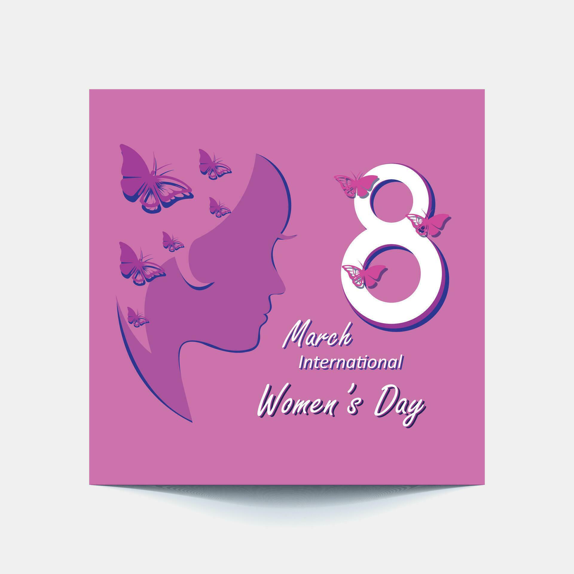 International Women’s Day 8 march with frame of flower and Paper art style. Stock Free