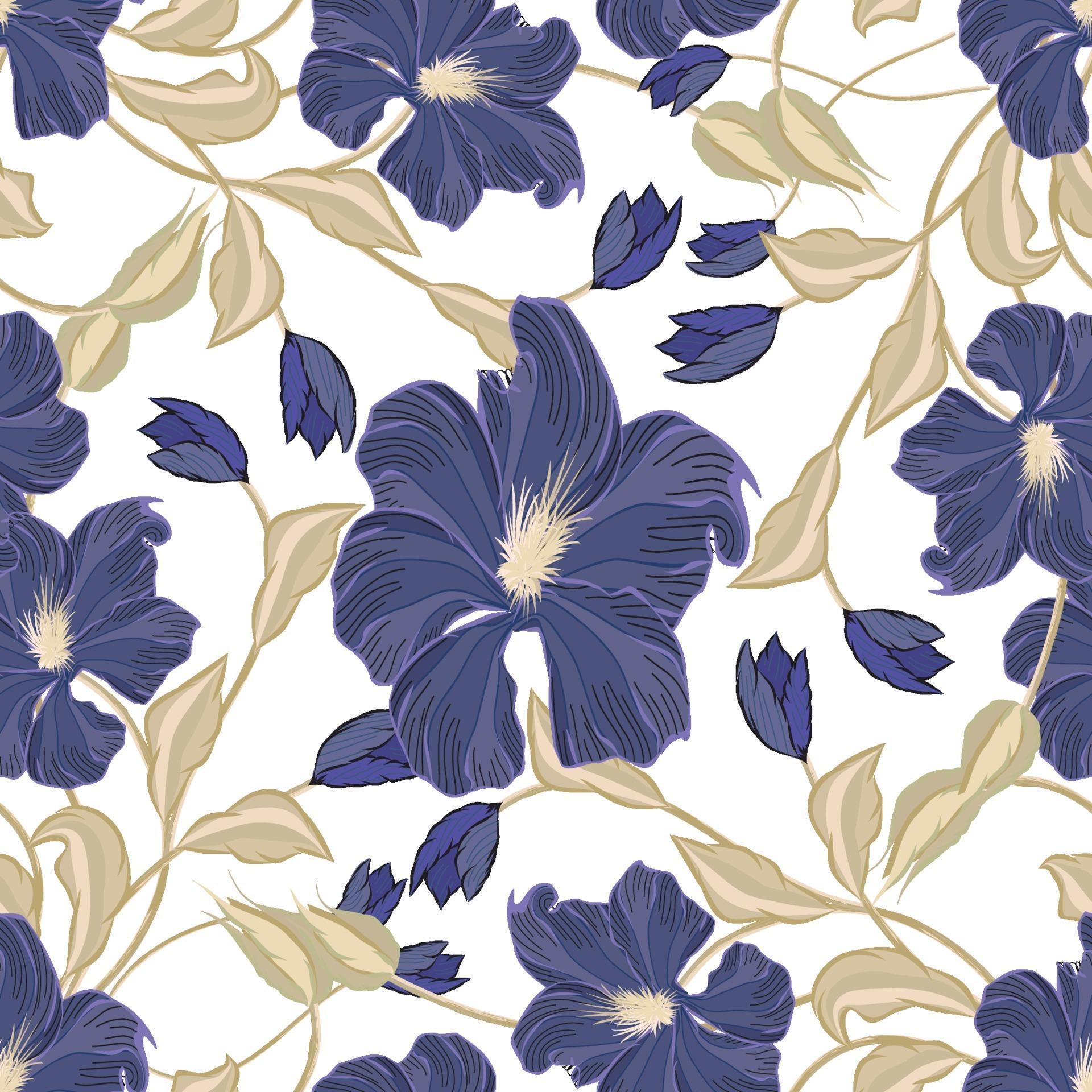 Modern abstract floral organic repeat pattern design Stock Free