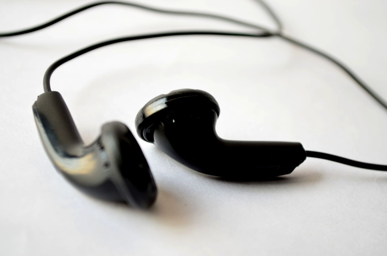 Black Earphones Music Stock Free