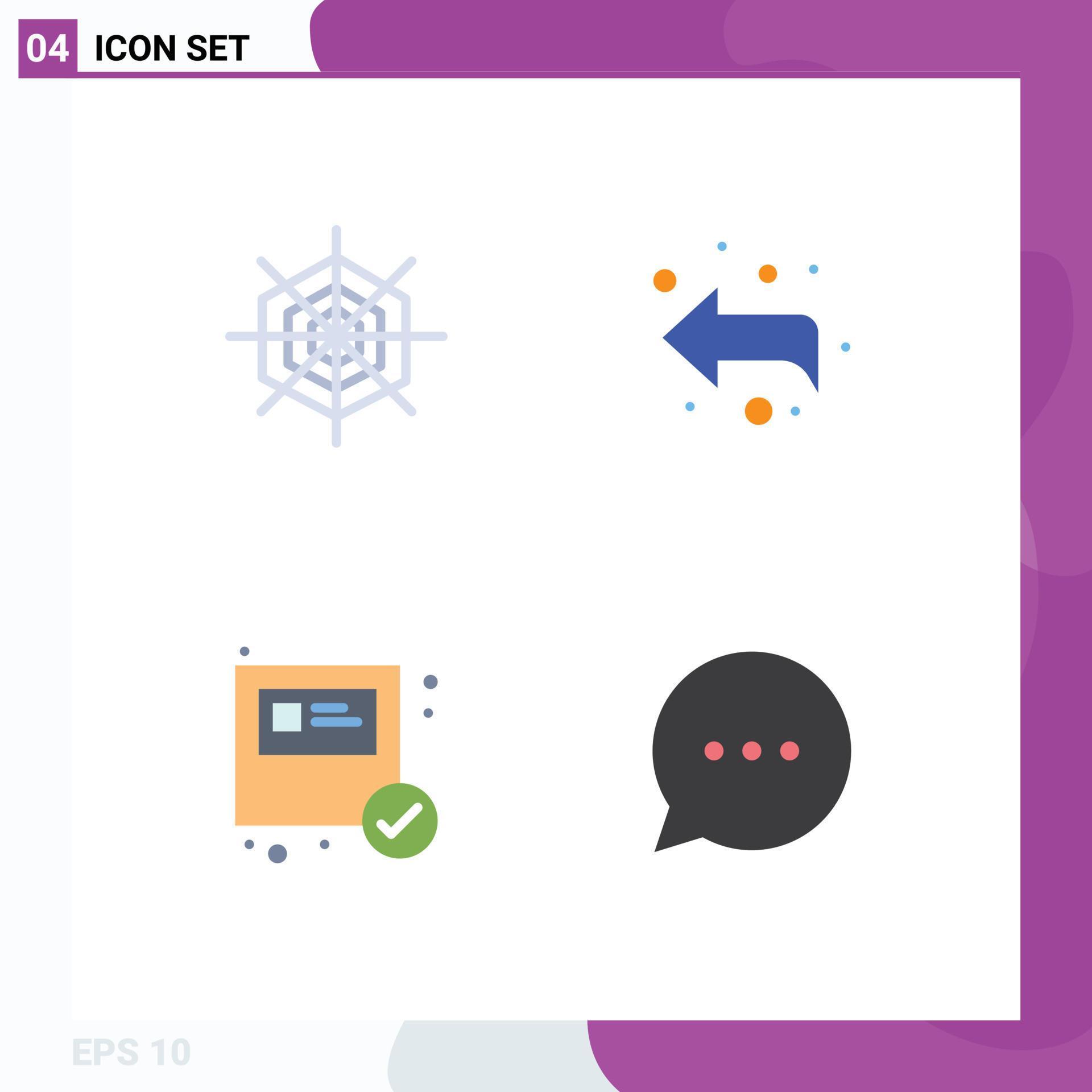 Universal Icon Symbols Group of 4 Modern Flat Icons of halloween shopping arrow box chat Editable Vector Design Elements Stock Free