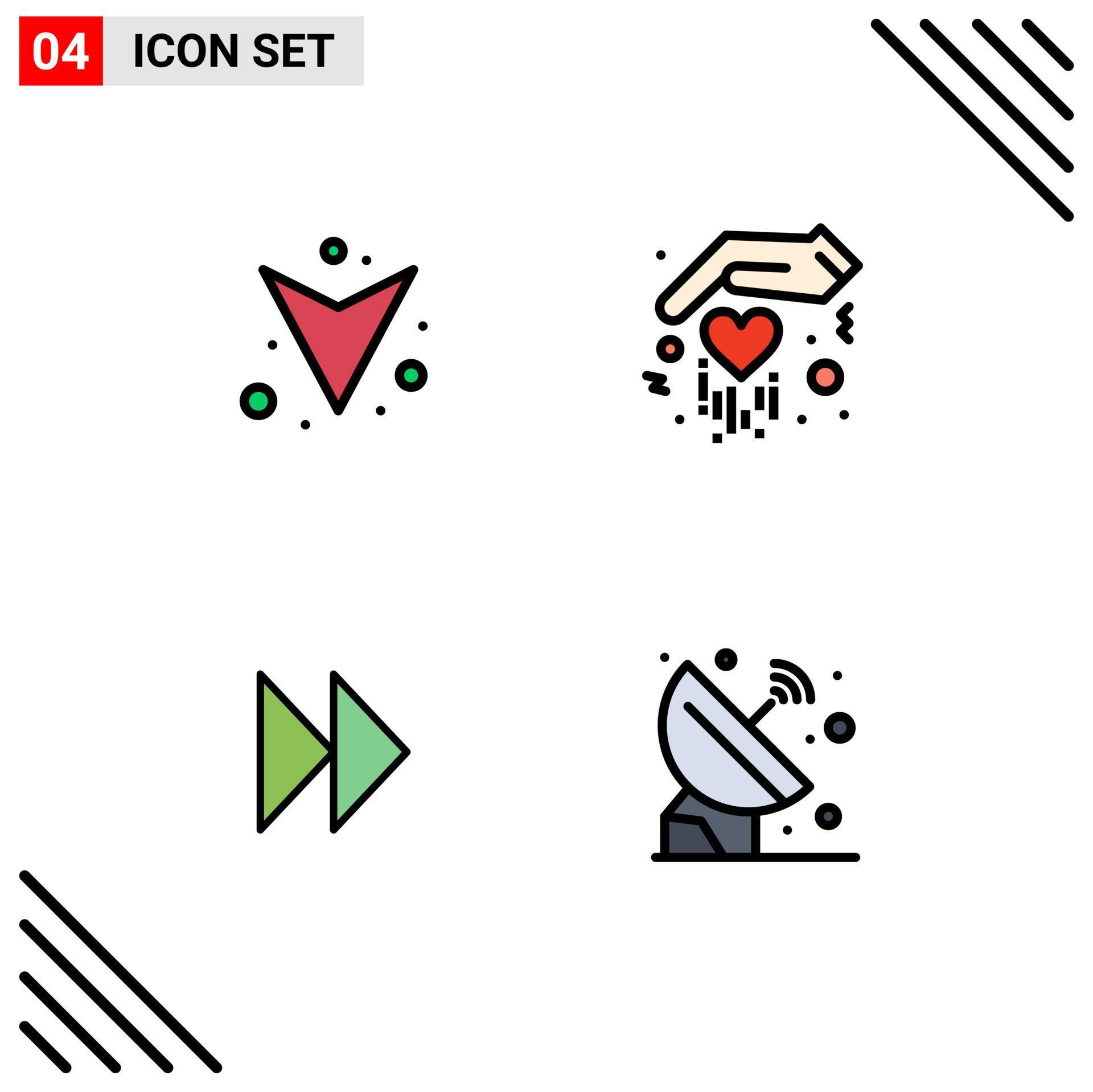 Stock Vector Icon Pack of 4 Line Signs and Symbols for arrow video gift control fast astronomy Editable Vector Design Elements Stock Free