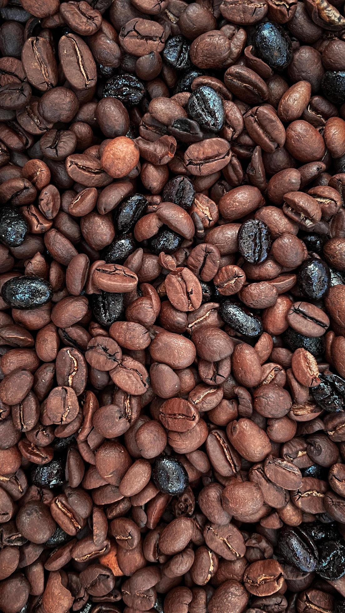 roasted coffee beans background, food and drink Stock Free