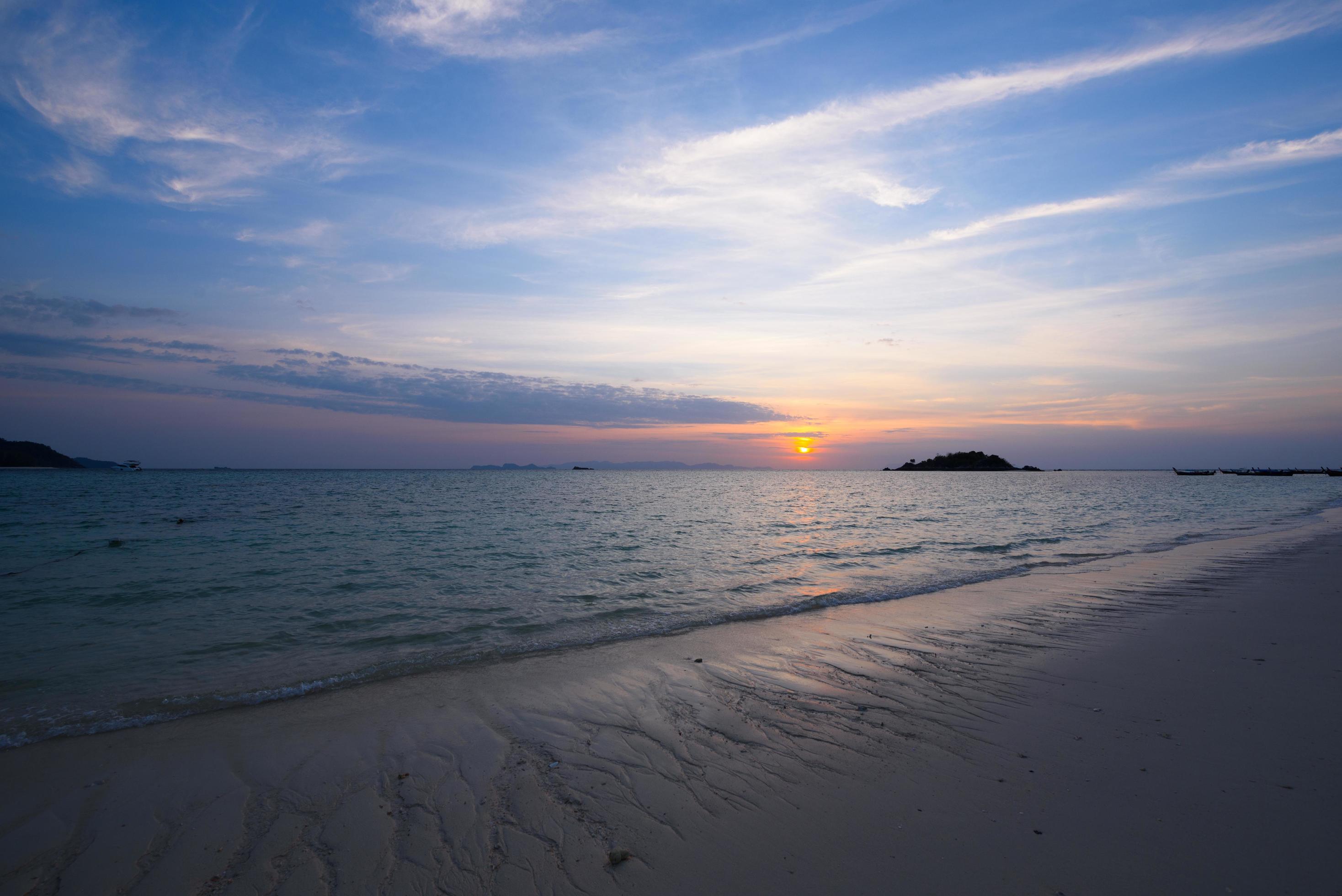 Scene of beautiful sunrise at Lipe island, Stock Free