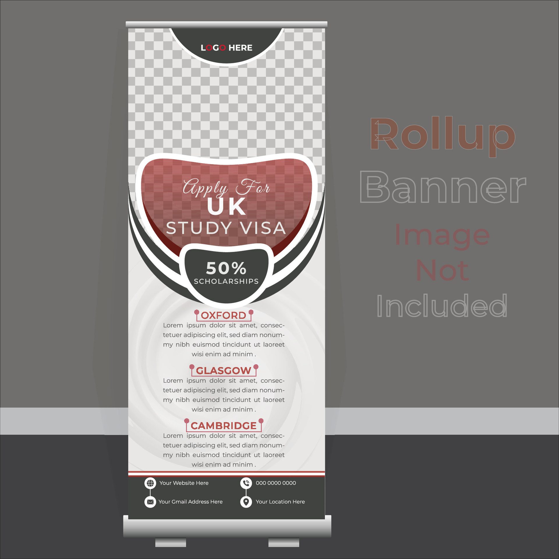 Creative Roll Up Banner, Vector x stand banner design template, Free Vector