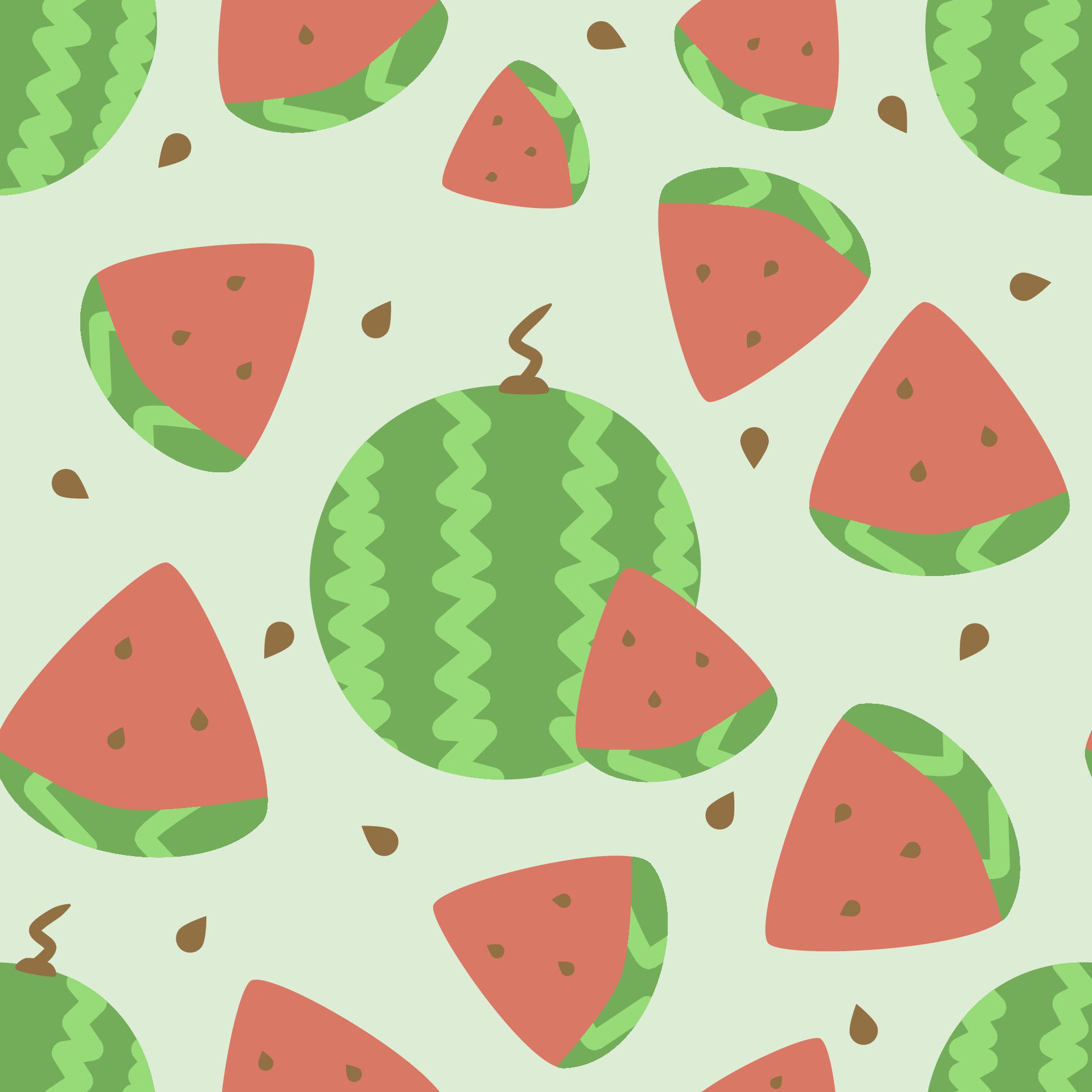 Seamless pattern with watermelon fruit Free Vector