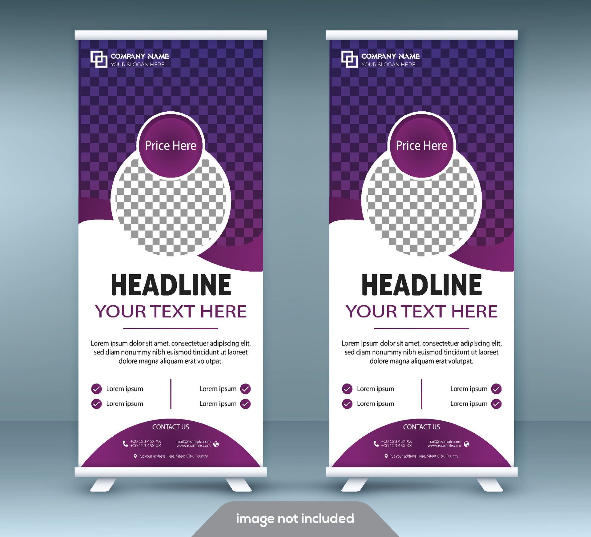 
									Business Roll Up. Standee Design. Banner Template. Presentation and Brochure Flyer Free Vector