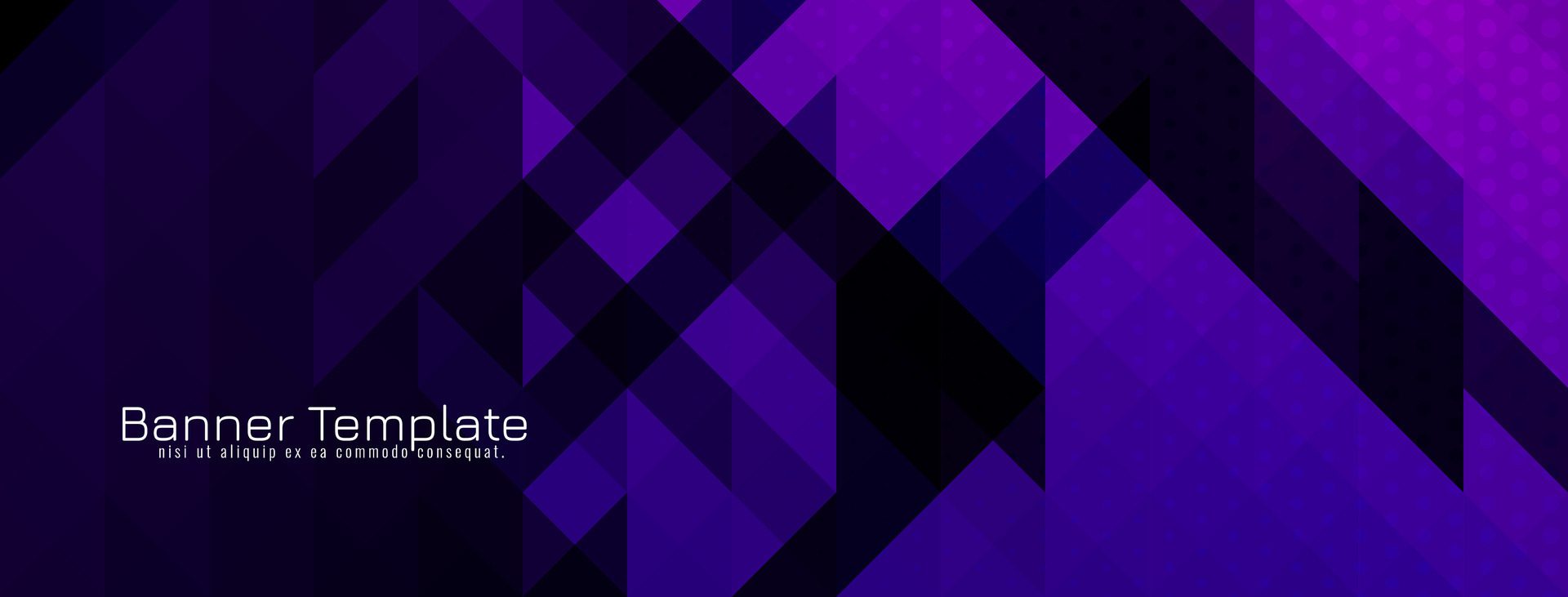 Abstract decorative triangular pattern mosaic design purple banner Free Vector