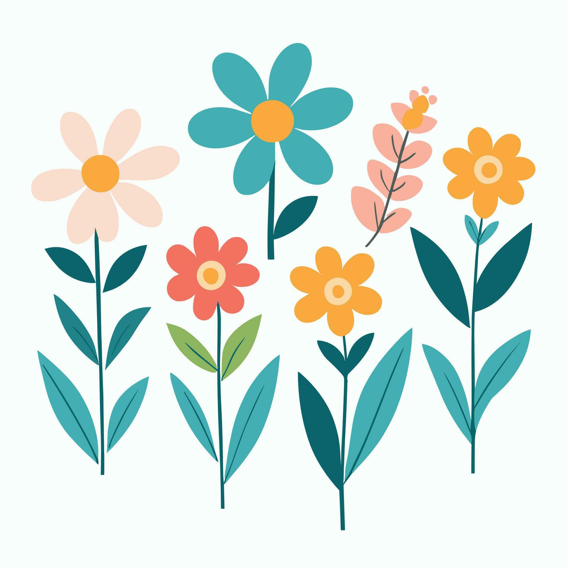 Flower sticker collection Stock Free