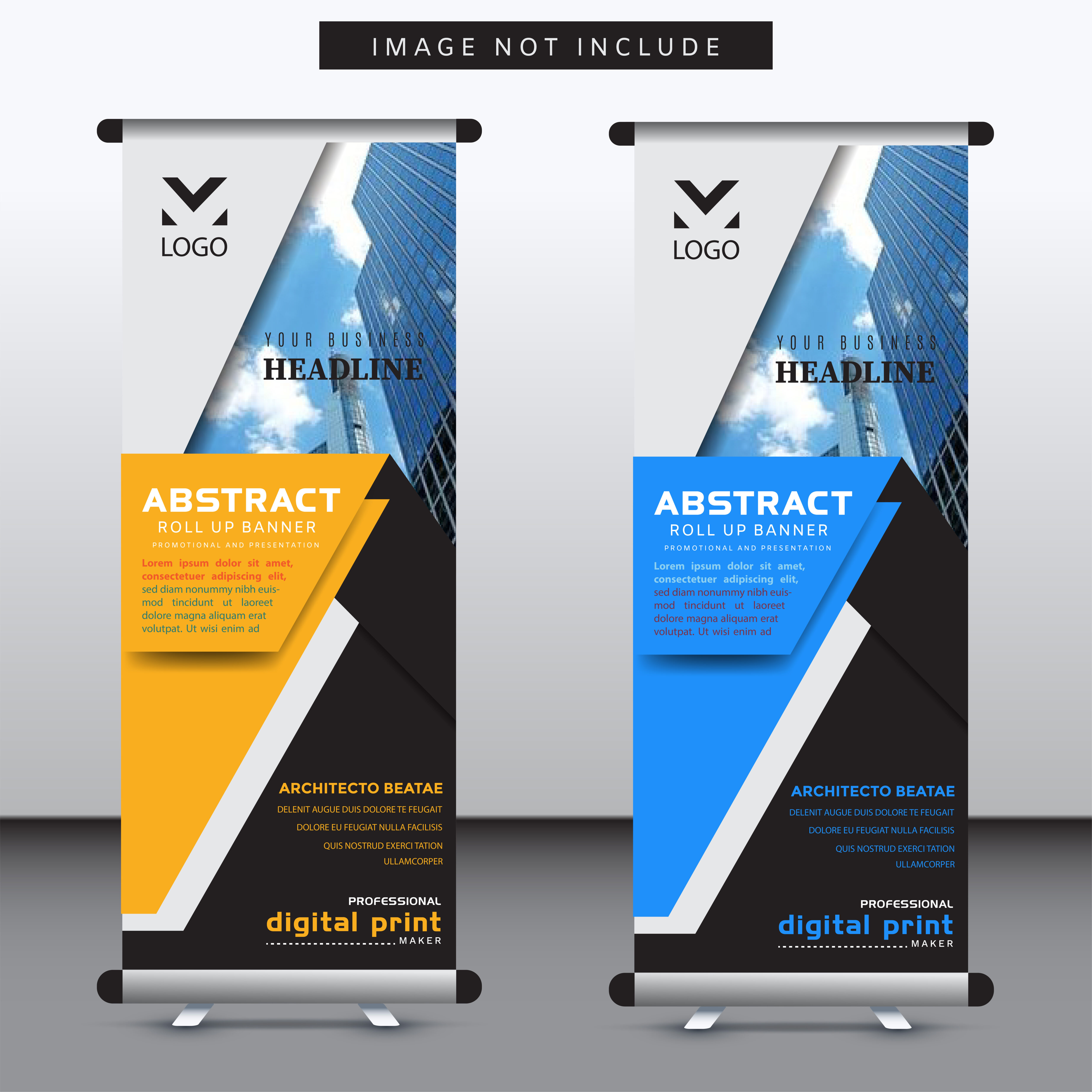 vertical layered geometric shape banner template Free Vector