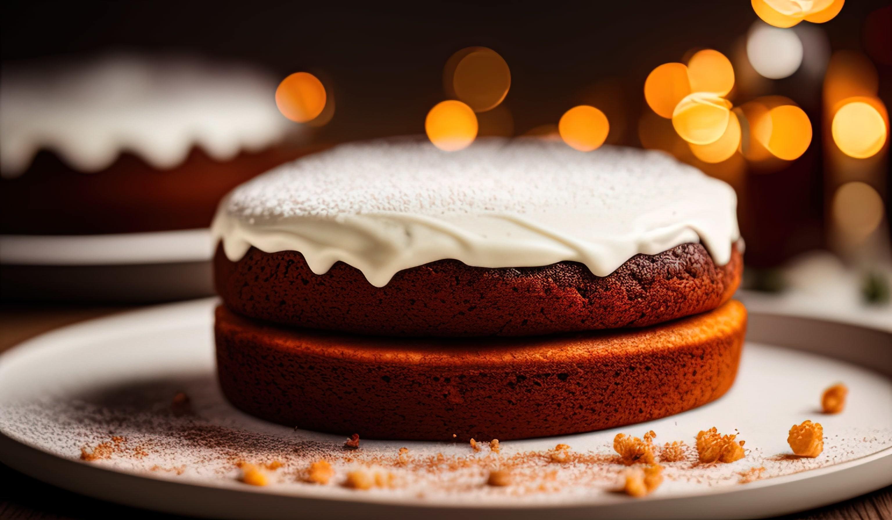 advertising professional food photography close up of a christmas cake Stock Free