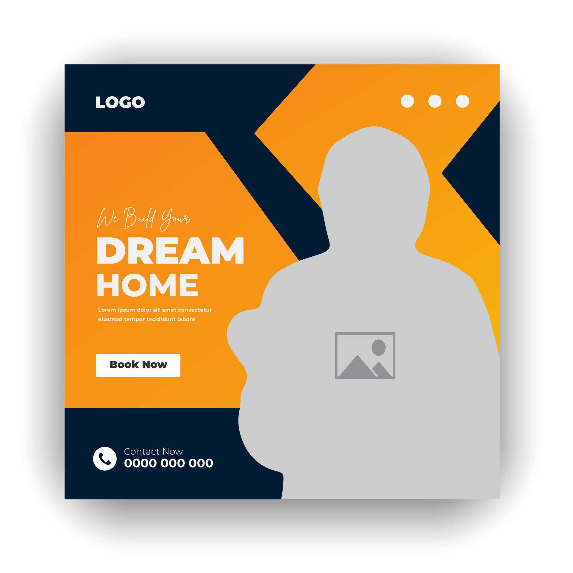 Home construction social media post web banner bundle design template Free Vector