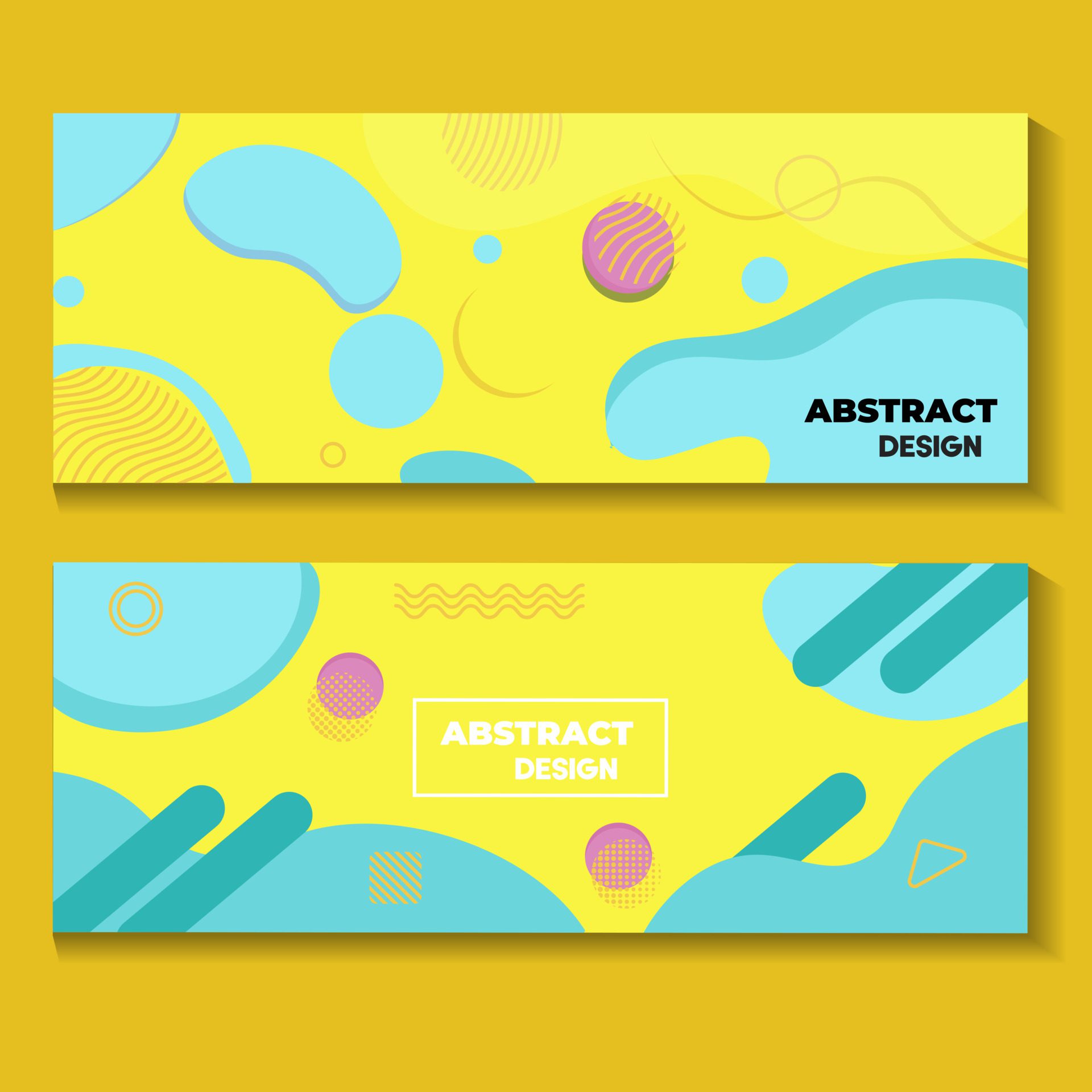 Vector abstract liquid and fluid design set banner web template. Modern design. Vector illustration Free Vector