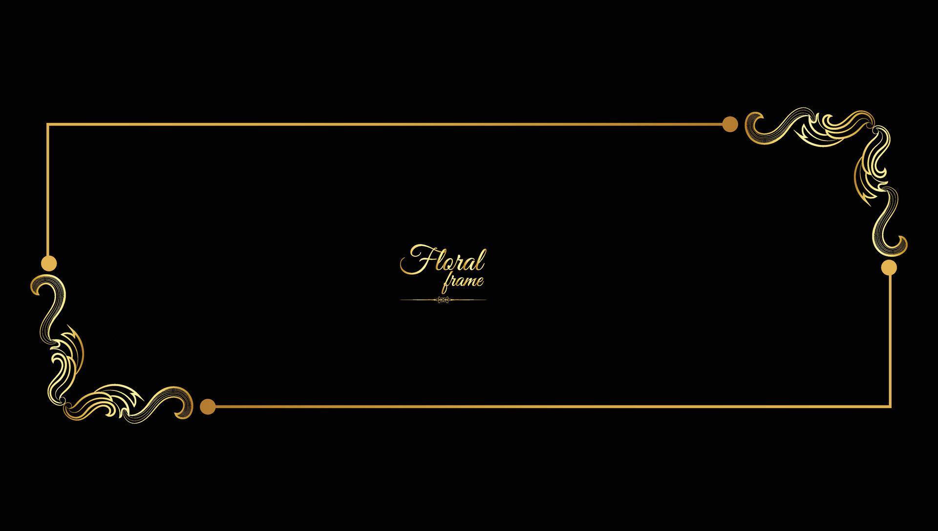 Vector luxury decorative golden vintage frames and borders. retro ornamental frame art and flower isolated floral background Stock Free