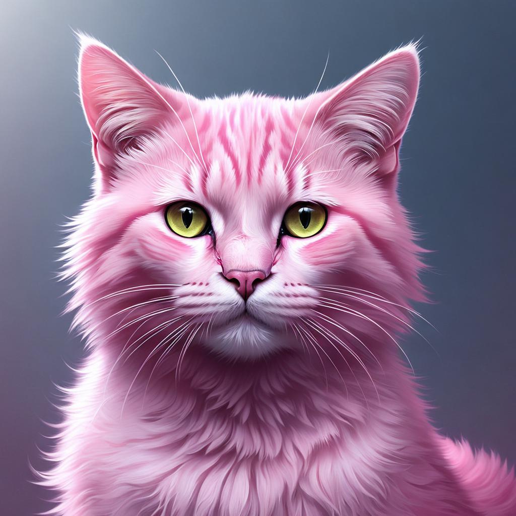 Pink cat as a by @ai_generated