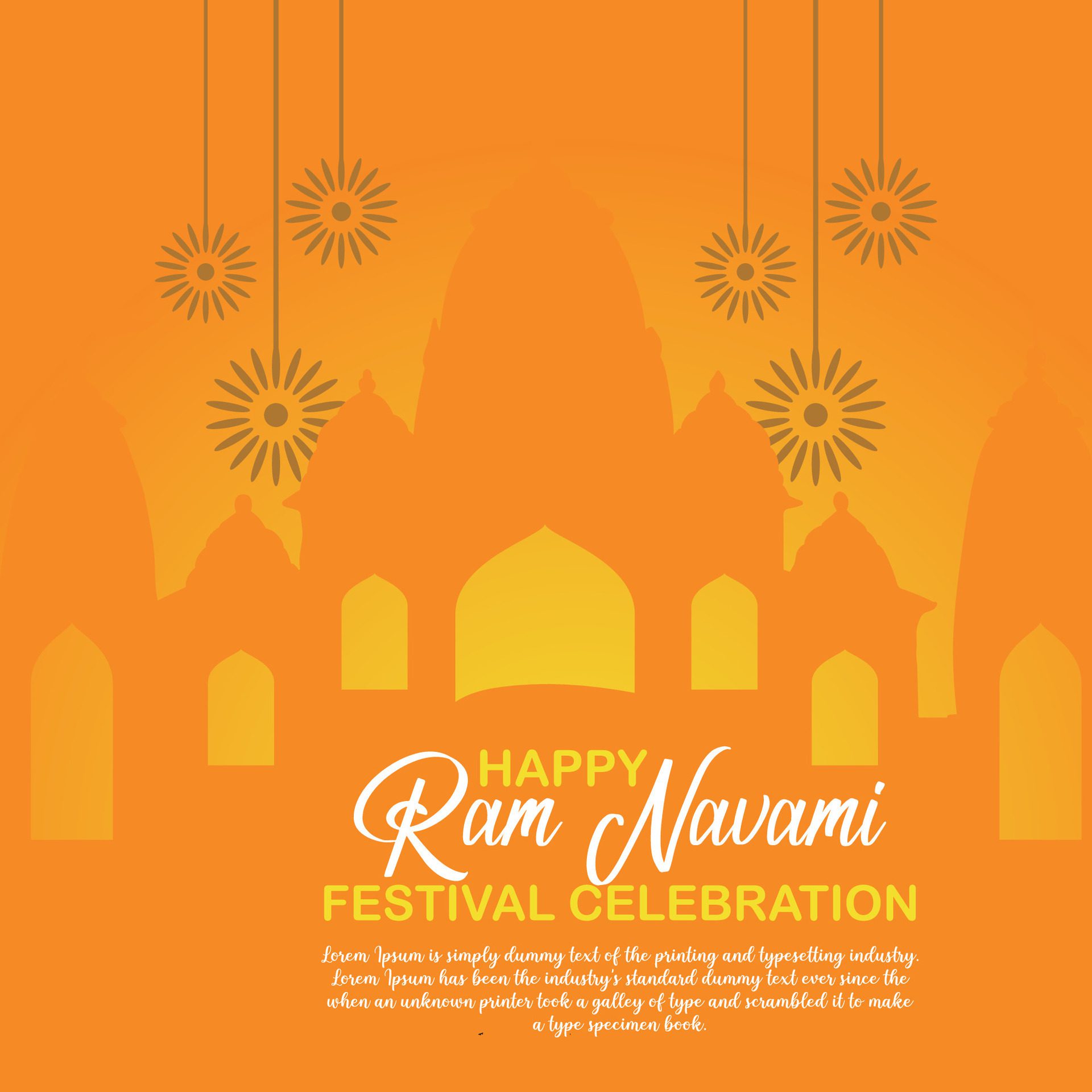 Happy Ram Navami cultural Banner Hindu festival vertical post wishes celebration card Ram Navami celebration background Free Vector