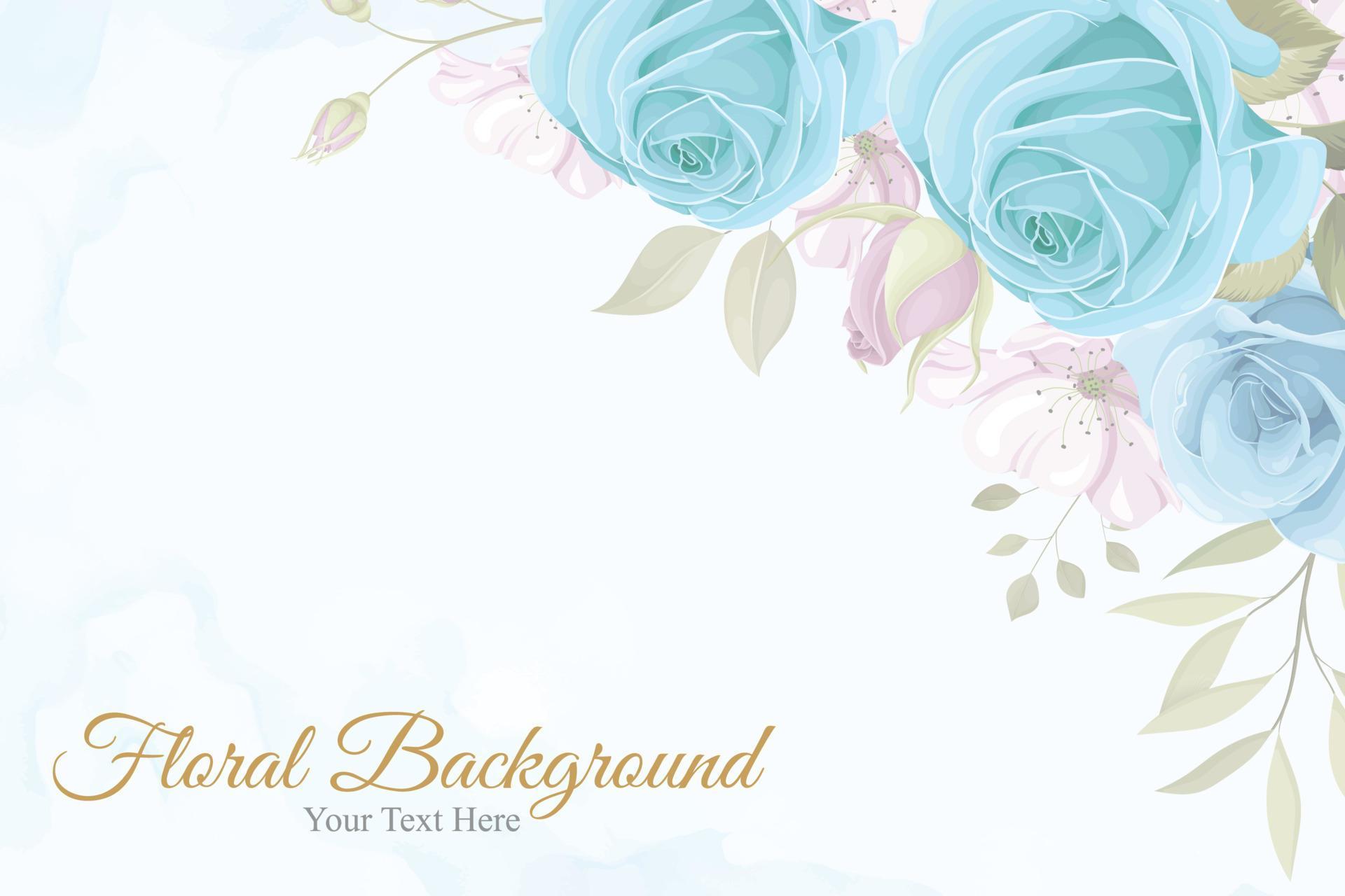 Beautiful floral background with blue flowers Stock Free