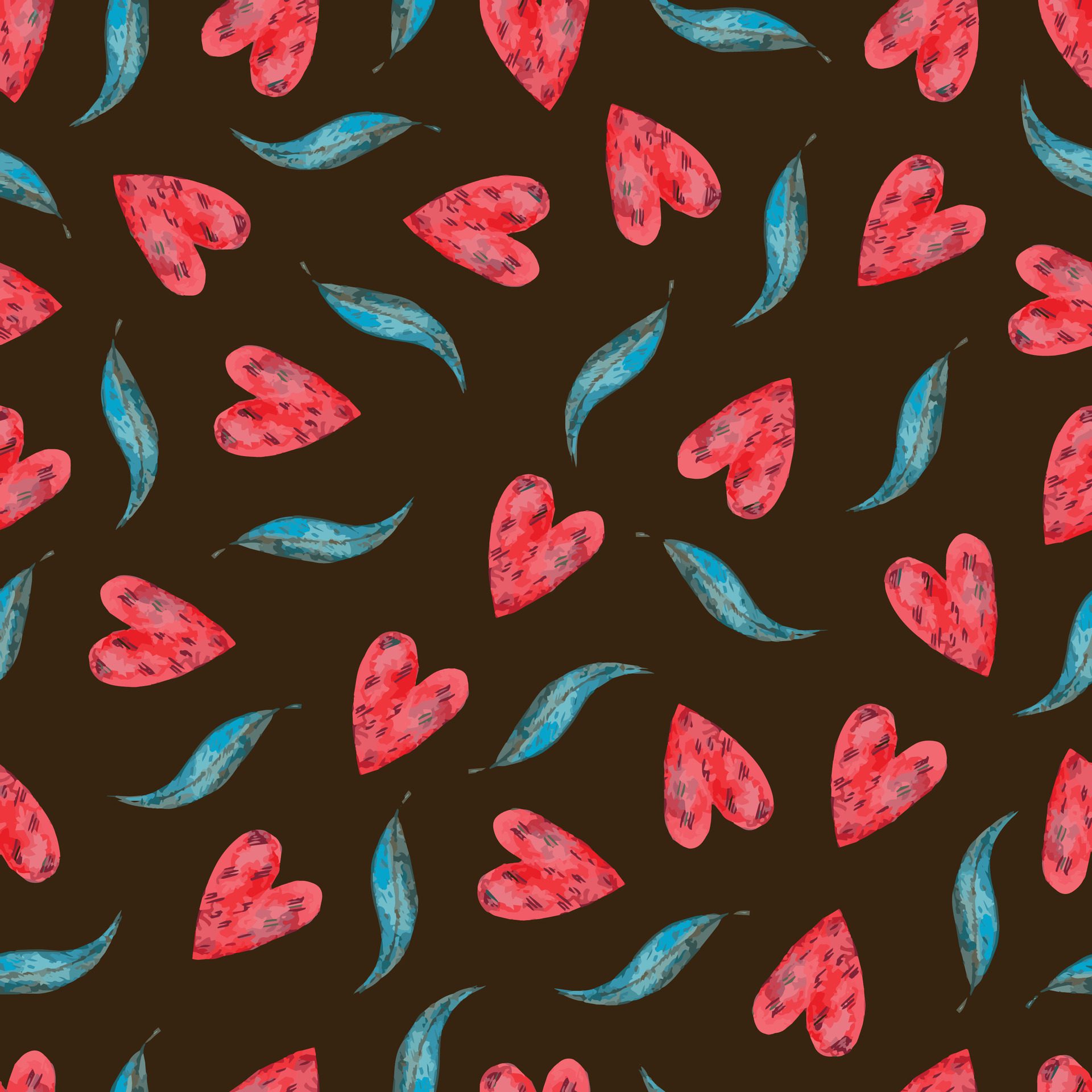 watercolor leafs seamless pattern Free Vector