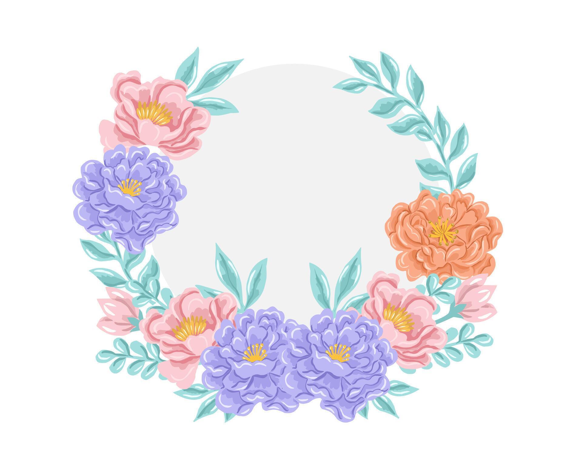 Purple and Pink Rose Flower Wreath Stock Free