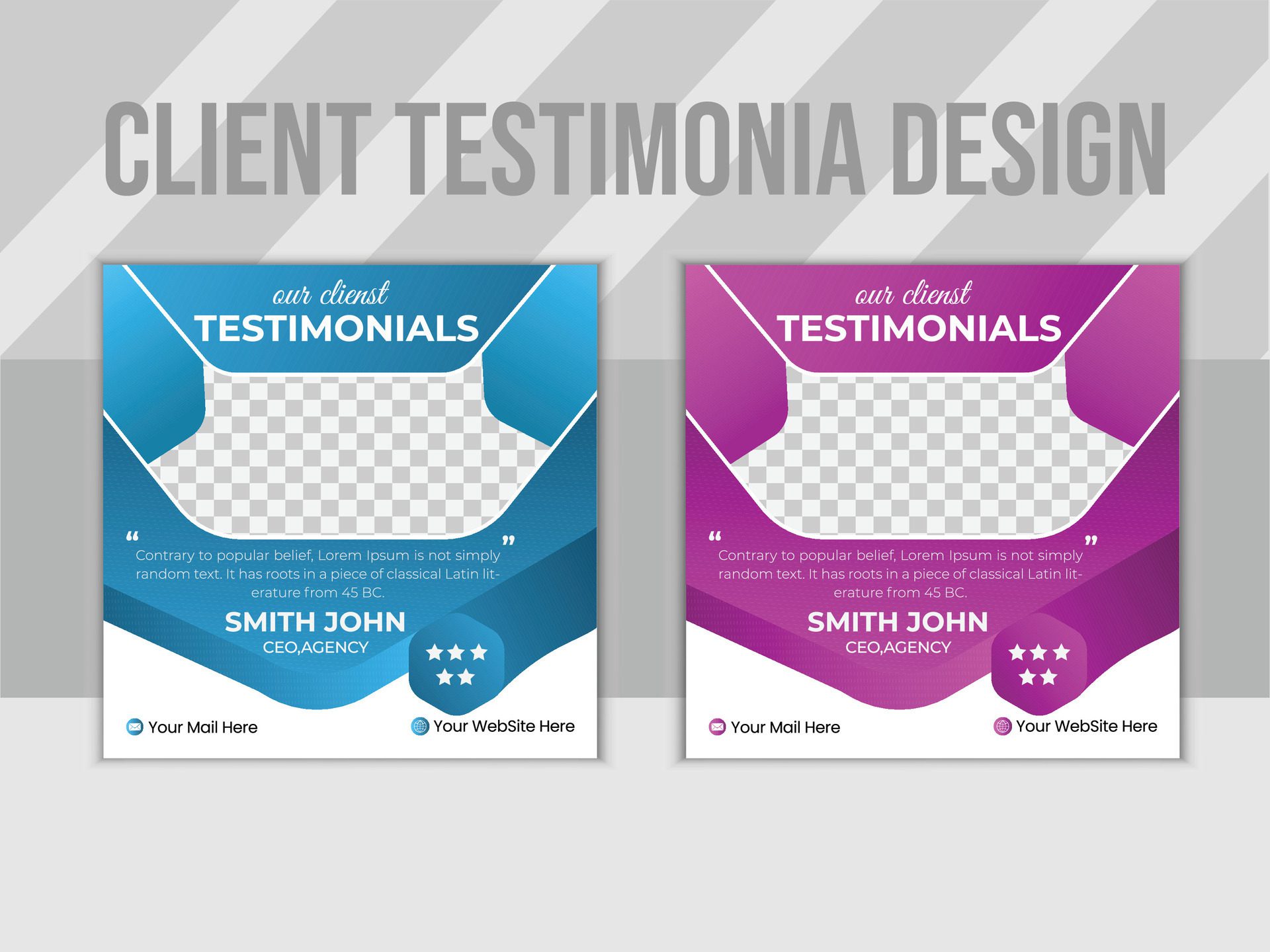 Vector clean client testimonials or customer feedback review social media post banner template Free Vector