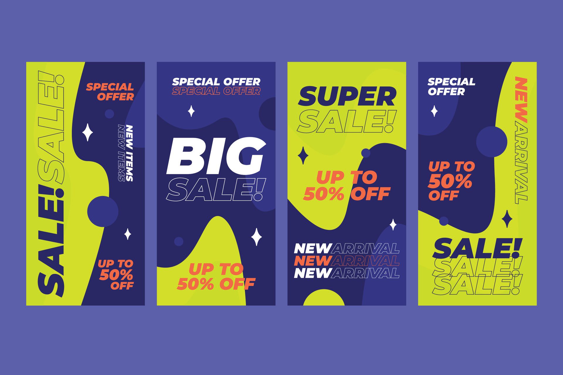 Abstract Sale Banner Vertical 3 Free Vector