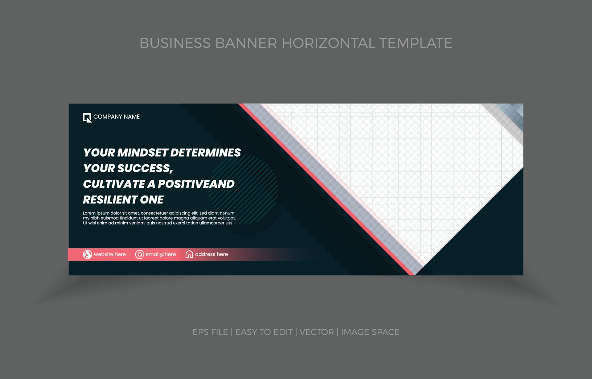 Business Horizontal Banner Template Design with Image Space Template Free Vector