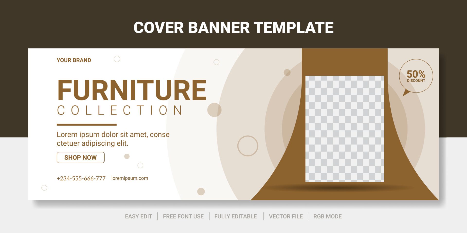 Elegant furniture sale cover social media post and web banner template. Free Vector