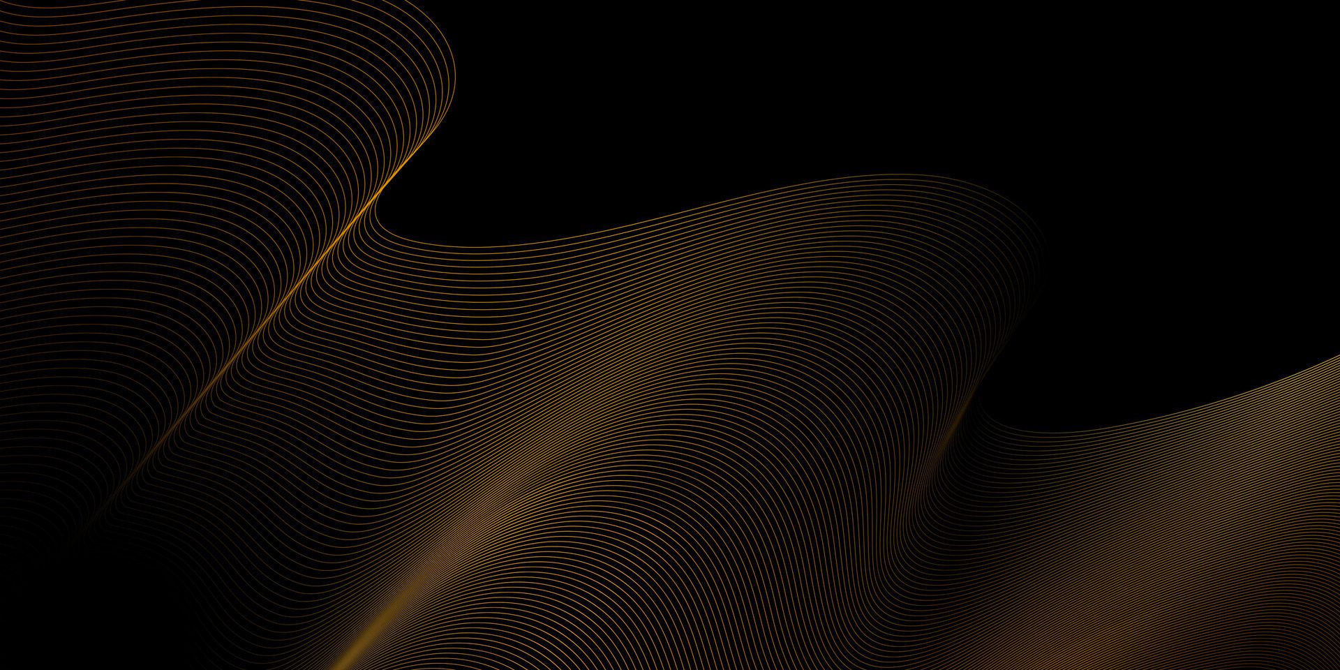 abstract banner design with golden flowing lines Free Vector