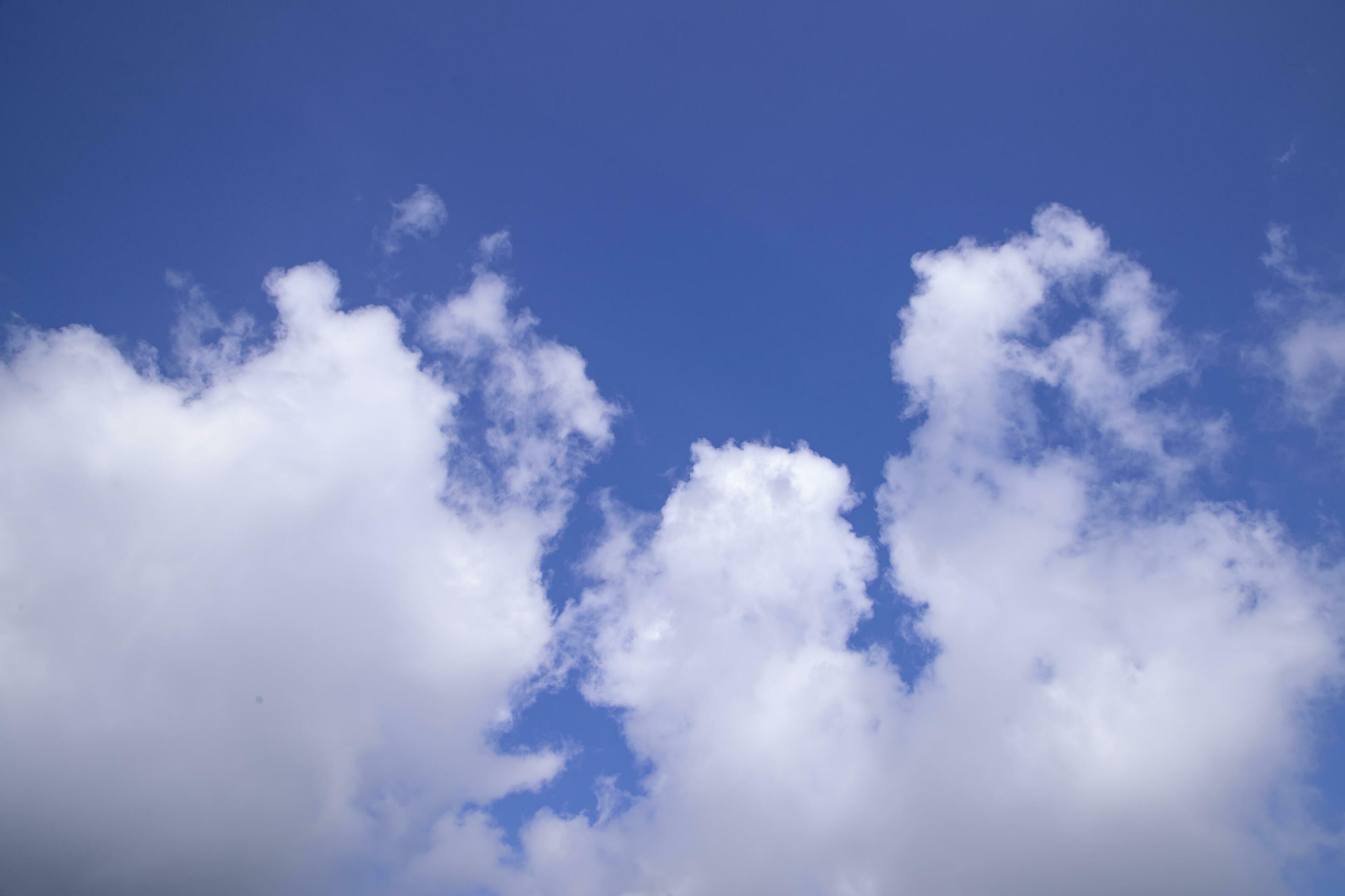 Beautiful Blue Sky With White Cloudy Dramatic Natural abstract background view Stock Free