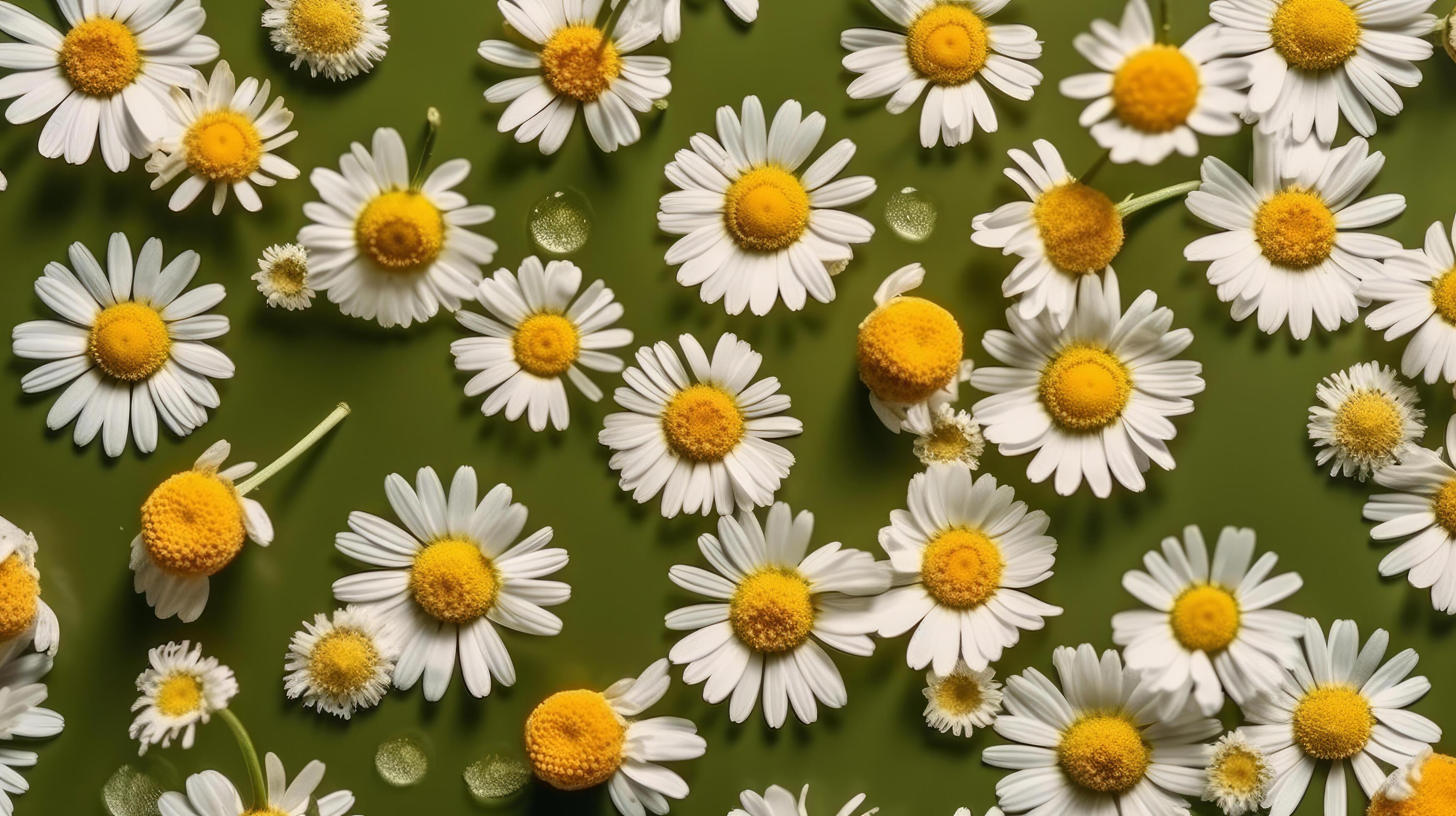 Chamomile flowers background. Illustration Stock Free