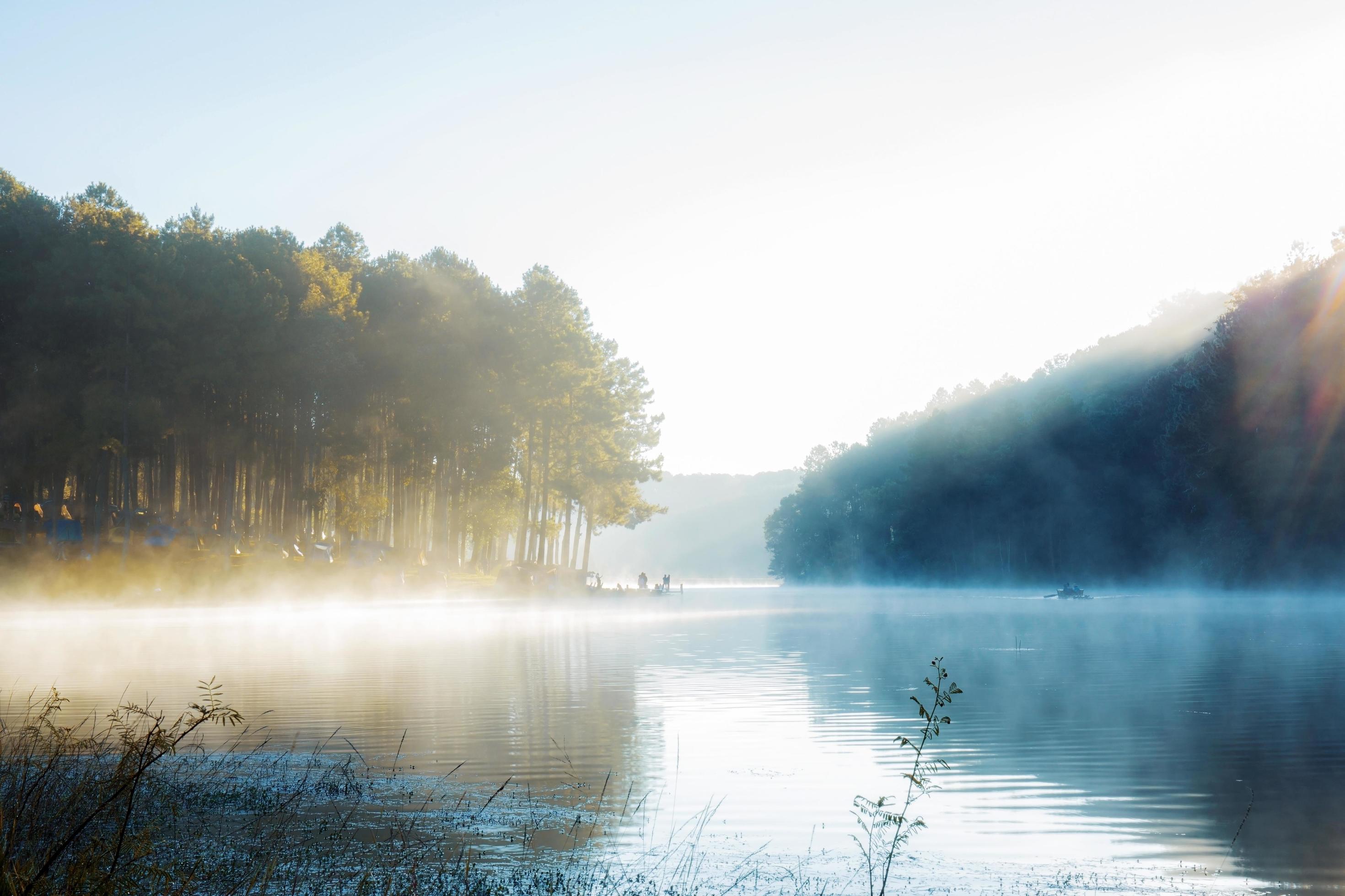 Water of lake at sunrise in winter. Stock Free