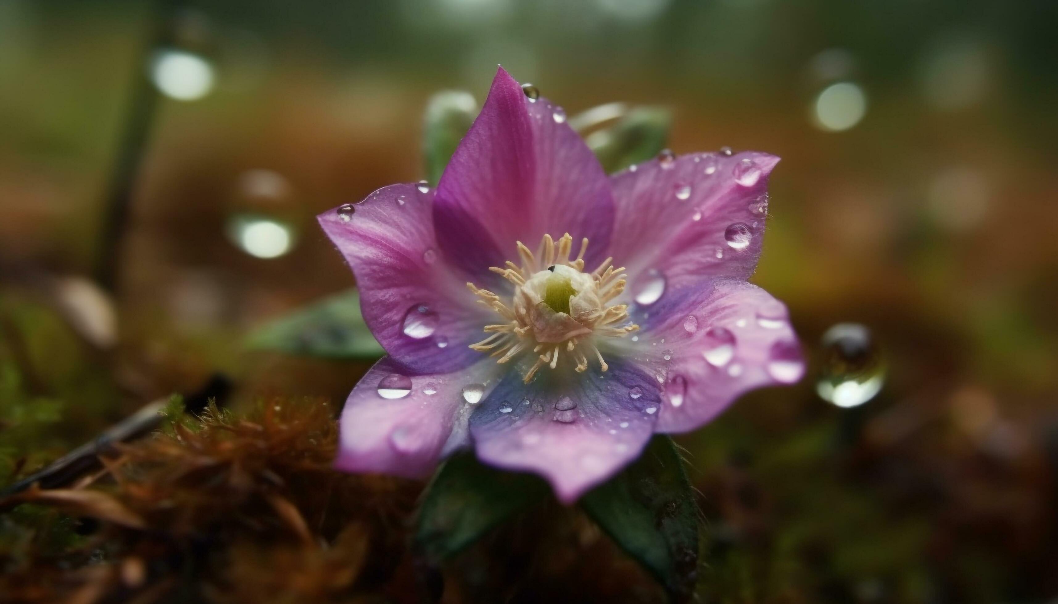 Fresh pink petals of a single flower in macro close up generated by AI Stock Free