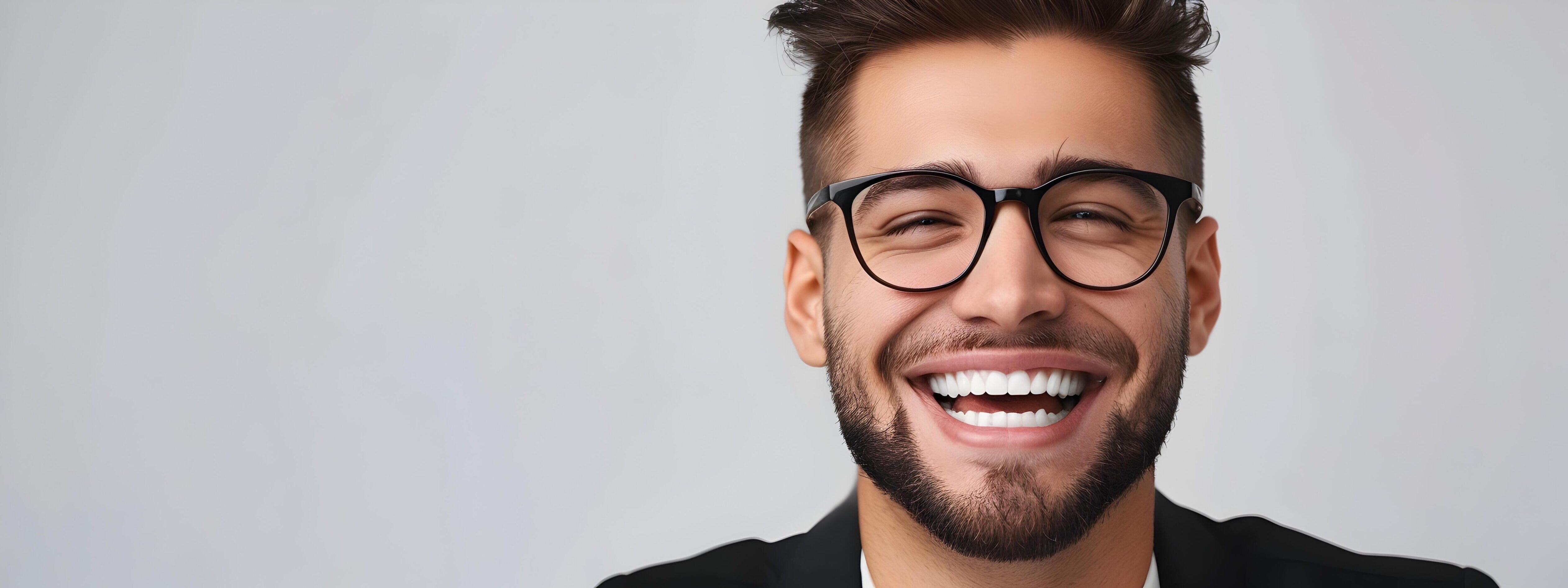 Cheerful Young Businessman Smiling Confidently at in Corporate Office Setting Stock Free