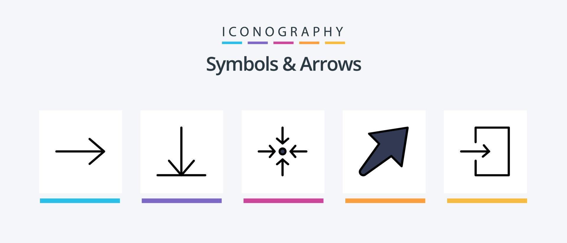 Symbols and Arrows Line Filled 5 Icon Pack Including . bottom. up. scale. Creative Icons Design Stock Free