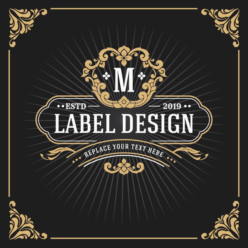 Vintage Luxury Monogram Frame Banner Free Vector