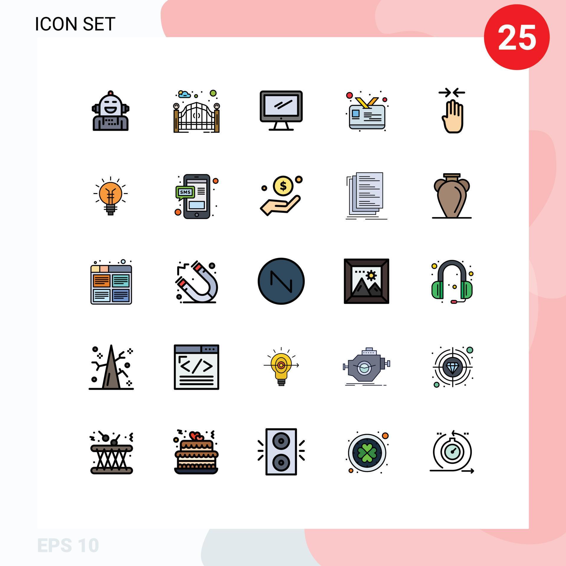 25 Creative Icons Modern Signs and Symbols of arrow id street gate card imac Editable Vector Design Elements Stock Free