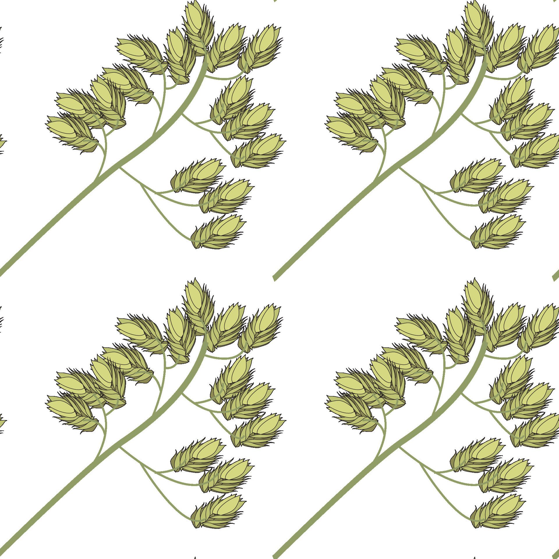 Seamless pattern from the top of wild field grass. illustration. Free Vector